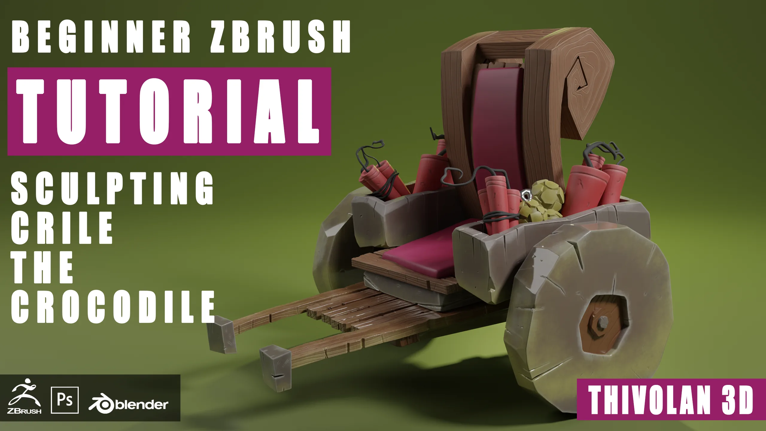 ZBrush Beginner Course: Sculpting Crile the Slaver Crocodile