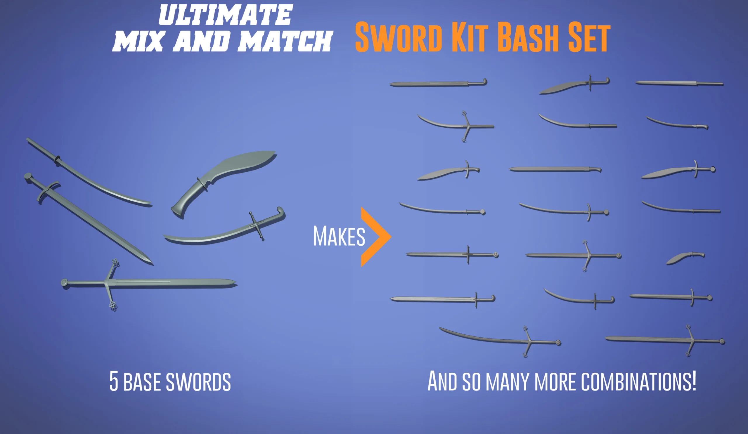 Ultimate Sword Base Mesh Kitbash Set