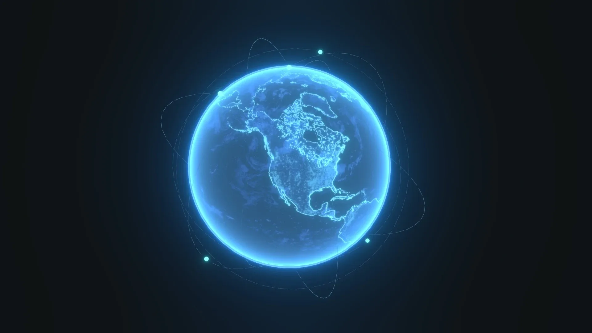 Animated Hologram Planet Earth Sci-Fi 3D Model 8k Textures