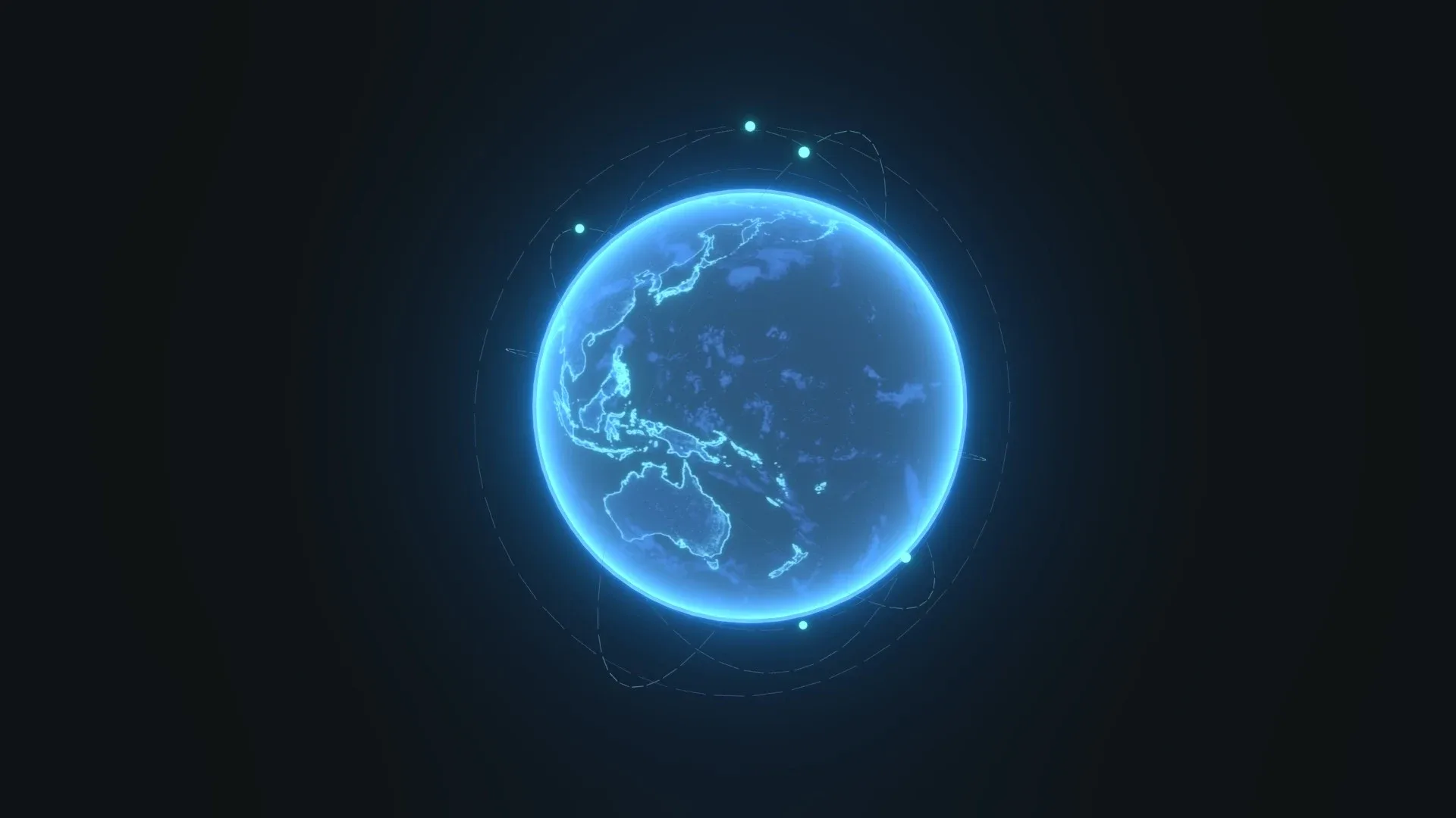 Animated Hologram Planet Earth Sci-Fi 3D Model 8k Textures