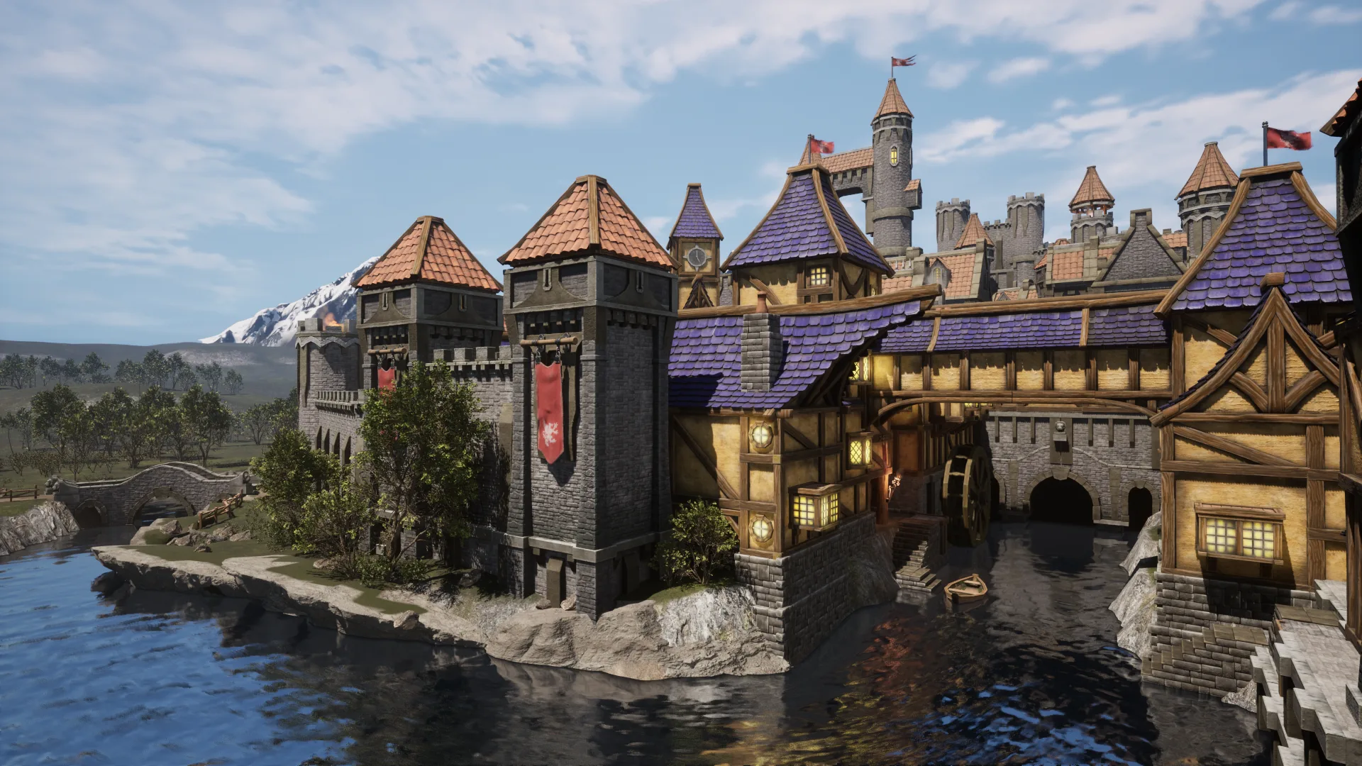 Blender & Unreal Engine 5: Medieval Cities & Castles Modular Kitbash Pack (250 pieces)