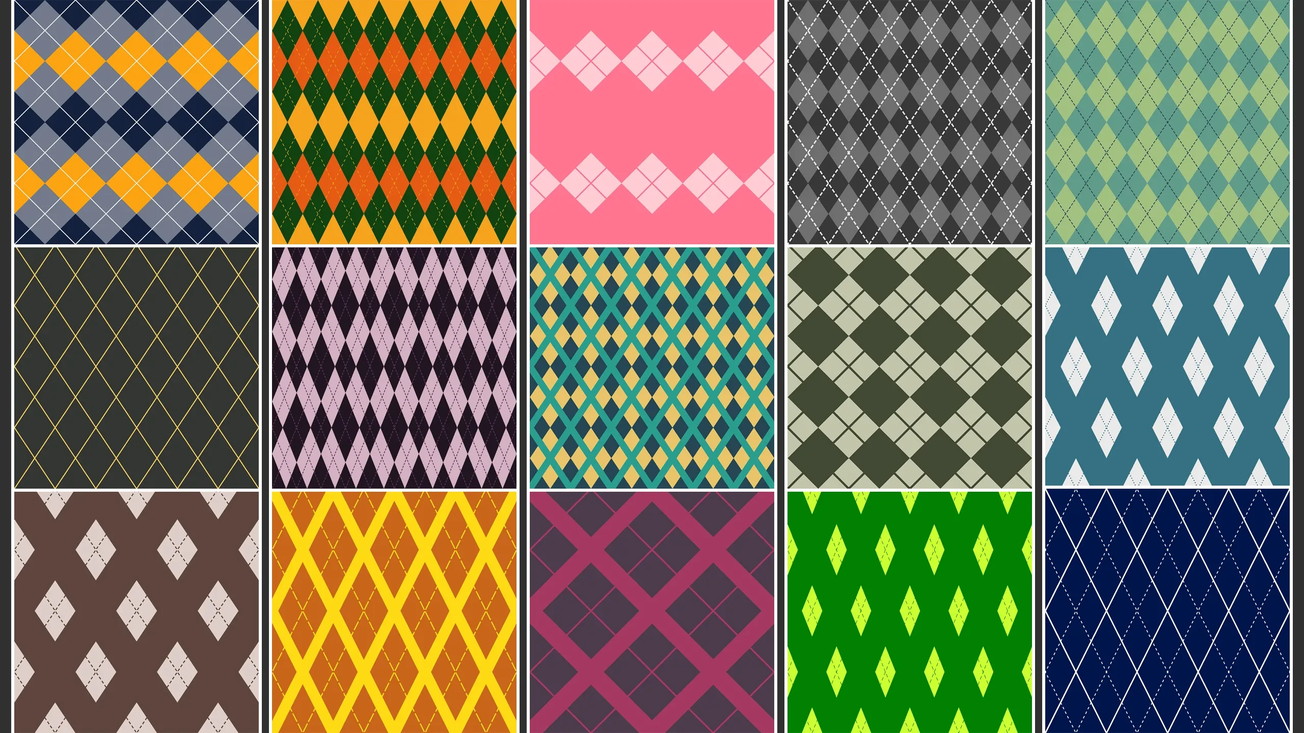 15 Argyle Fabric Materials + 186 Textures (4K) Vol 4