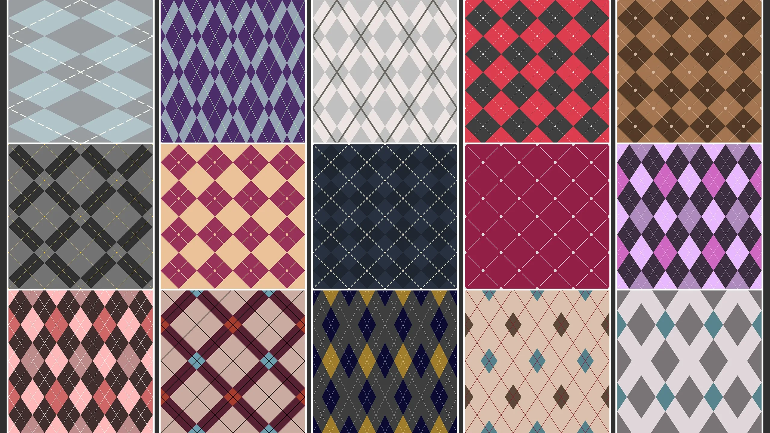 15 Argyle Fabric Materials + 186 Textures (4K) Vol 4