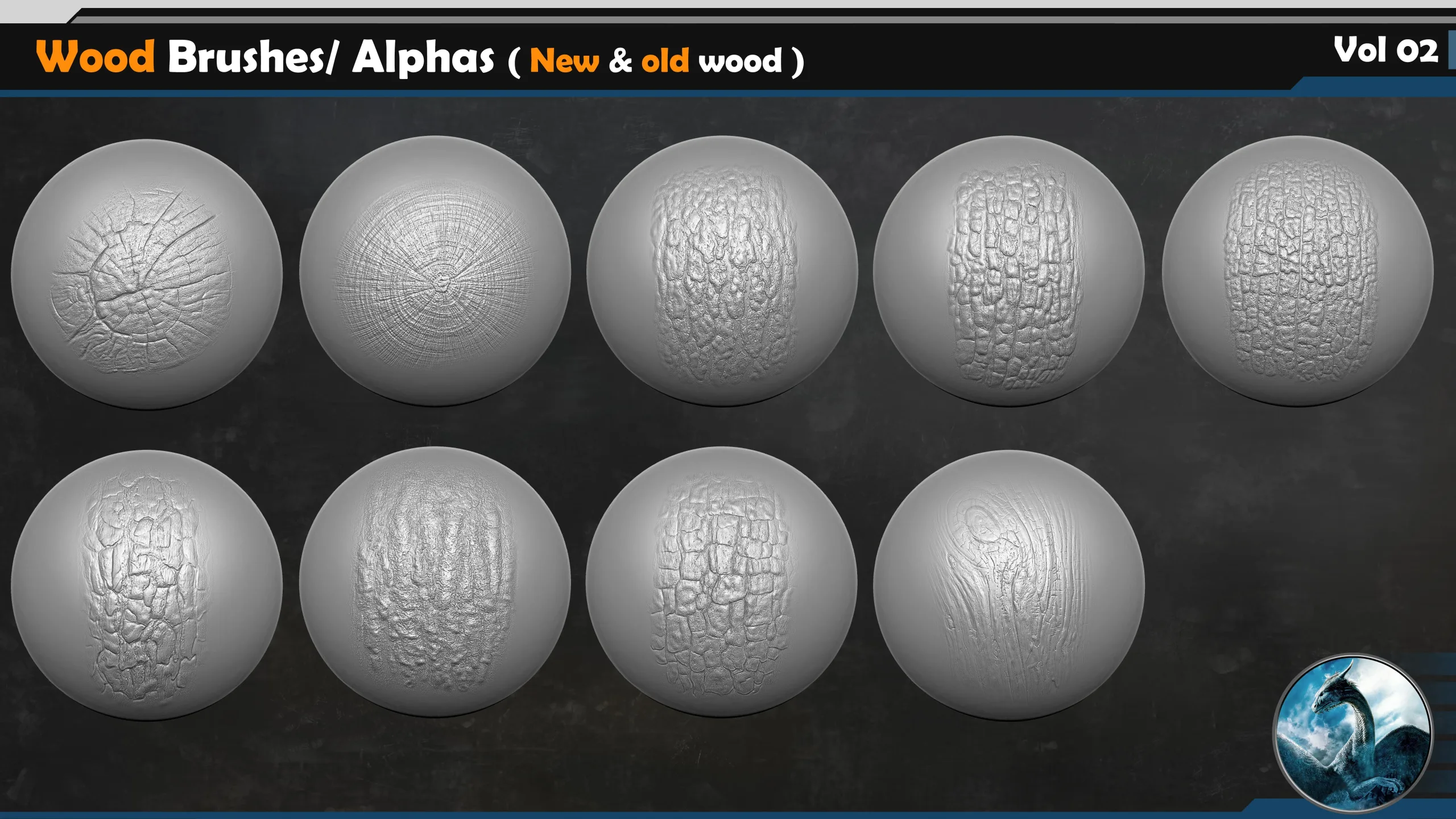 40 Wood VDM Brushes/ Alphas ( New & old wood ) Vol 02