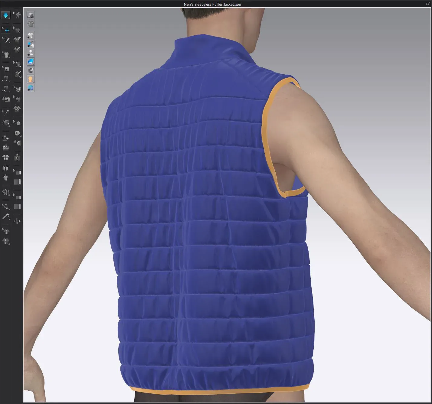 Men's Sleeveless Puffer Jacket, marvelous designer,clo3d