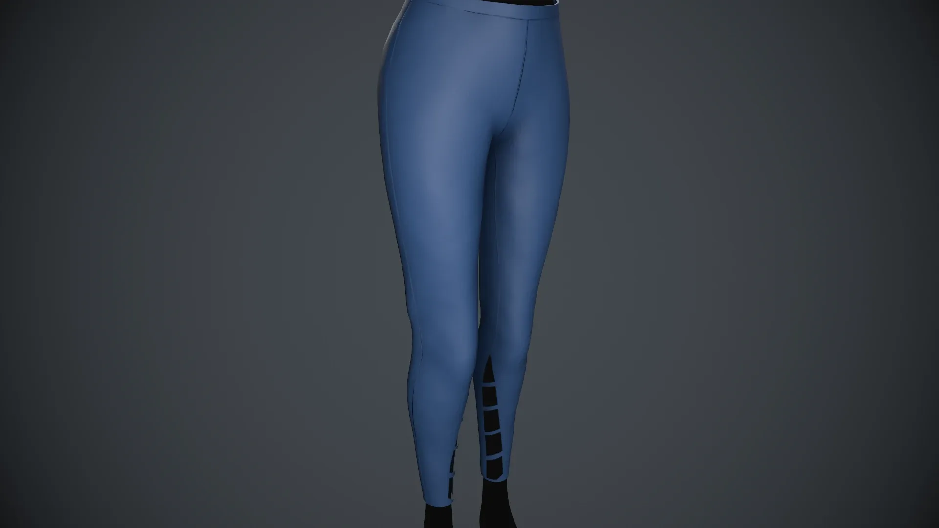 Female Blue Leather Pants