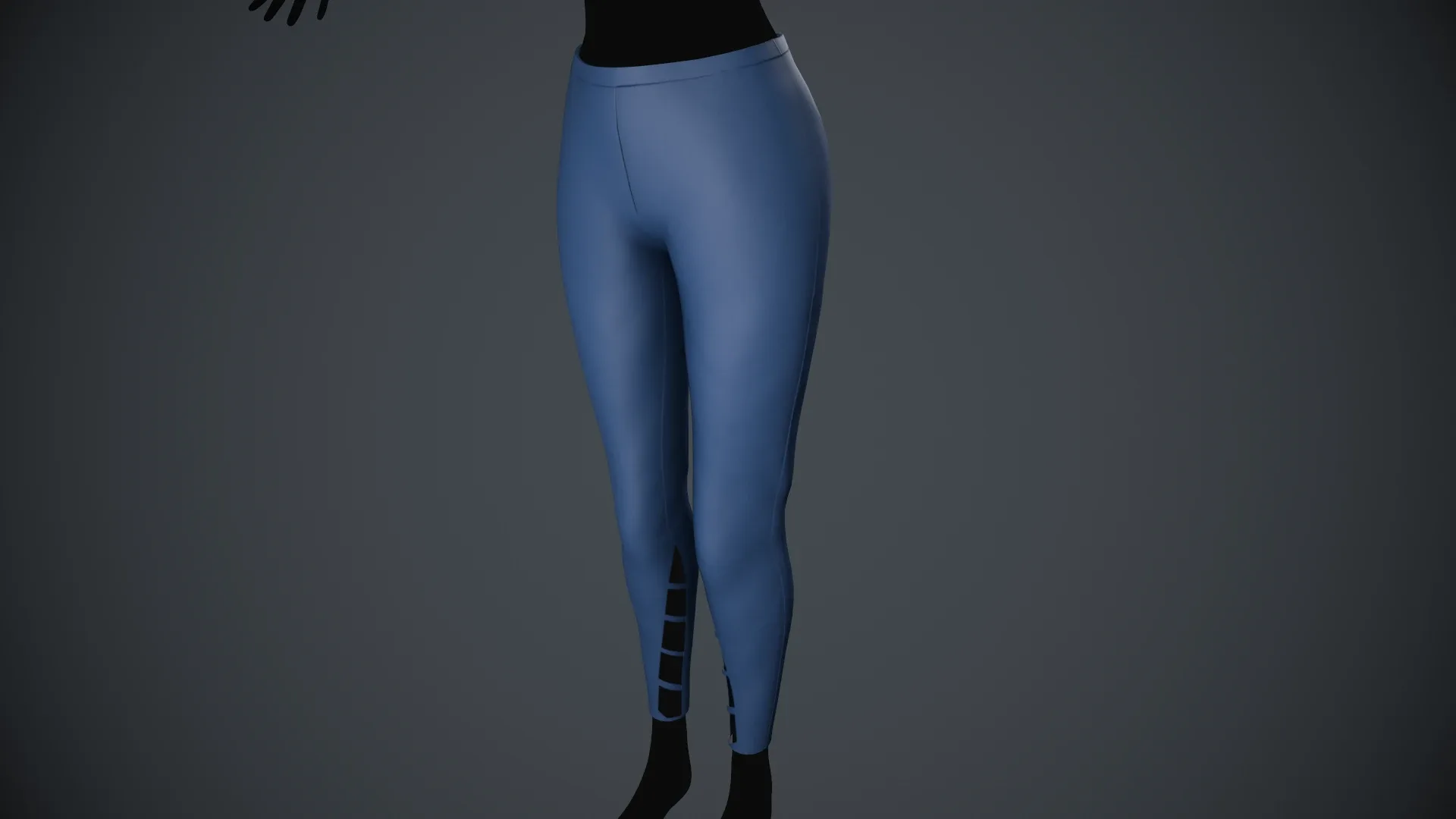 Female Blue Leather Pants