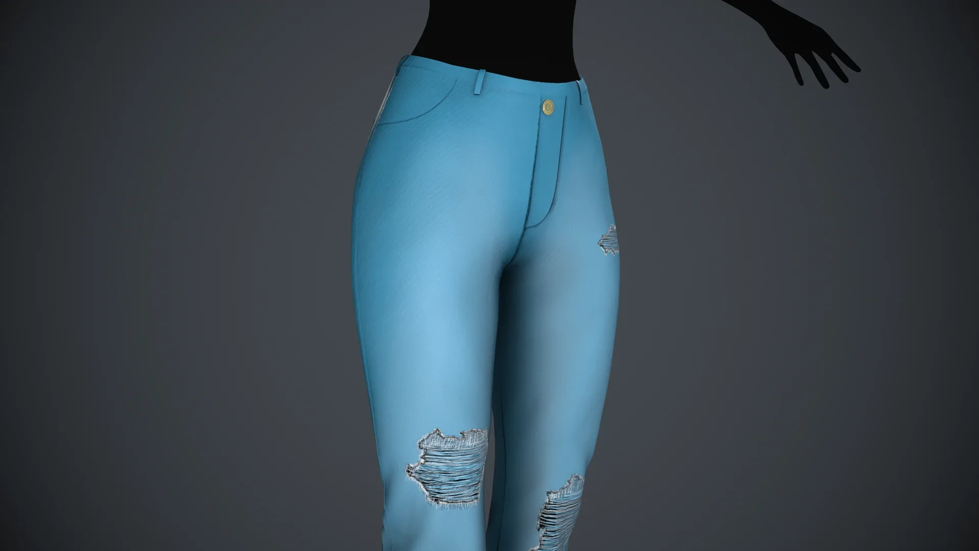 Female Light Blue Ripped Jeans Pants Style 1