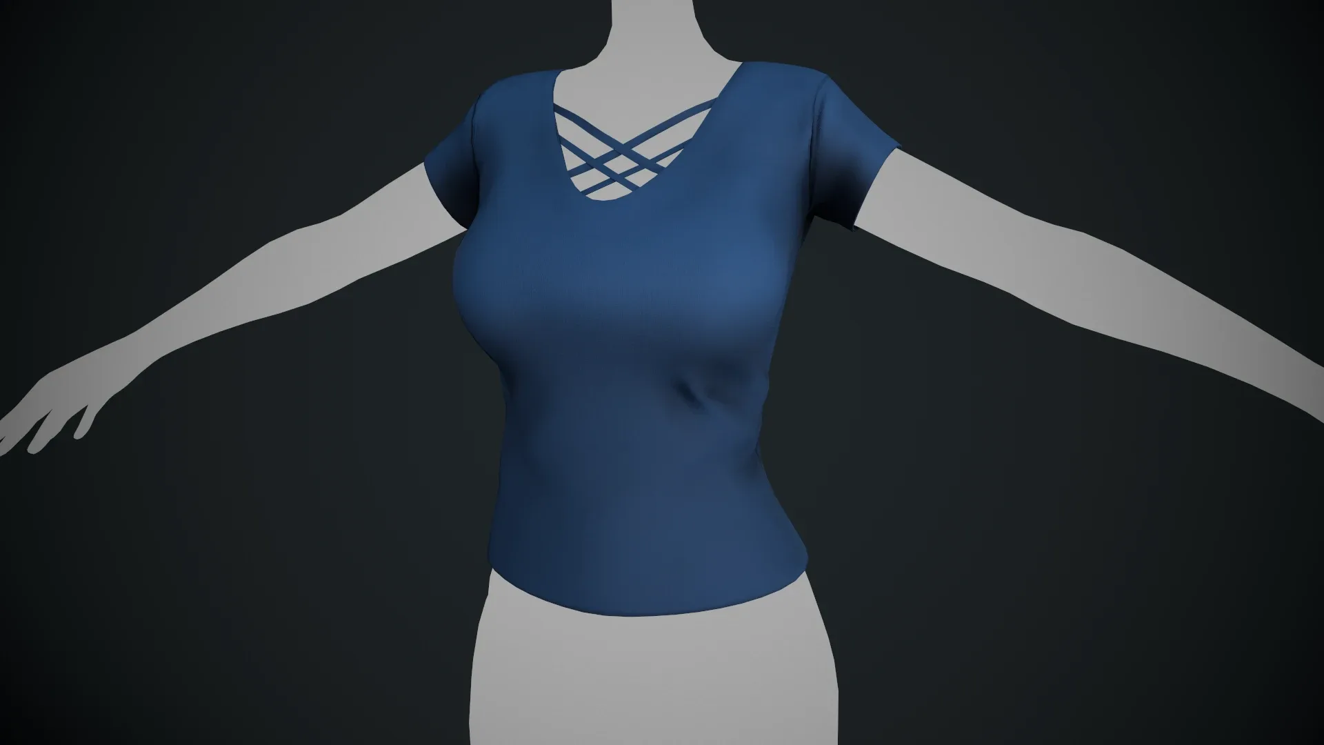 Female Blue T-Shirt Style 1