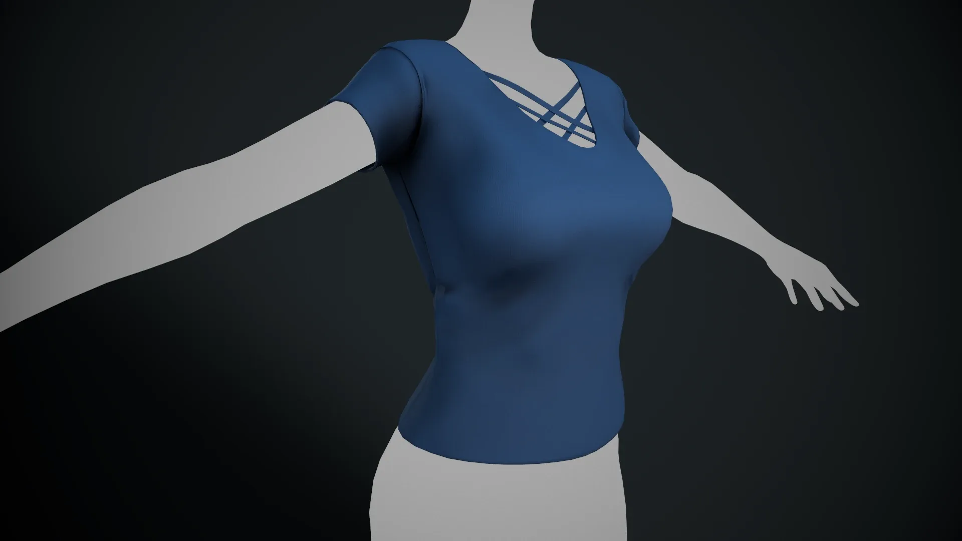 Female Blue T-Shirt Style 1