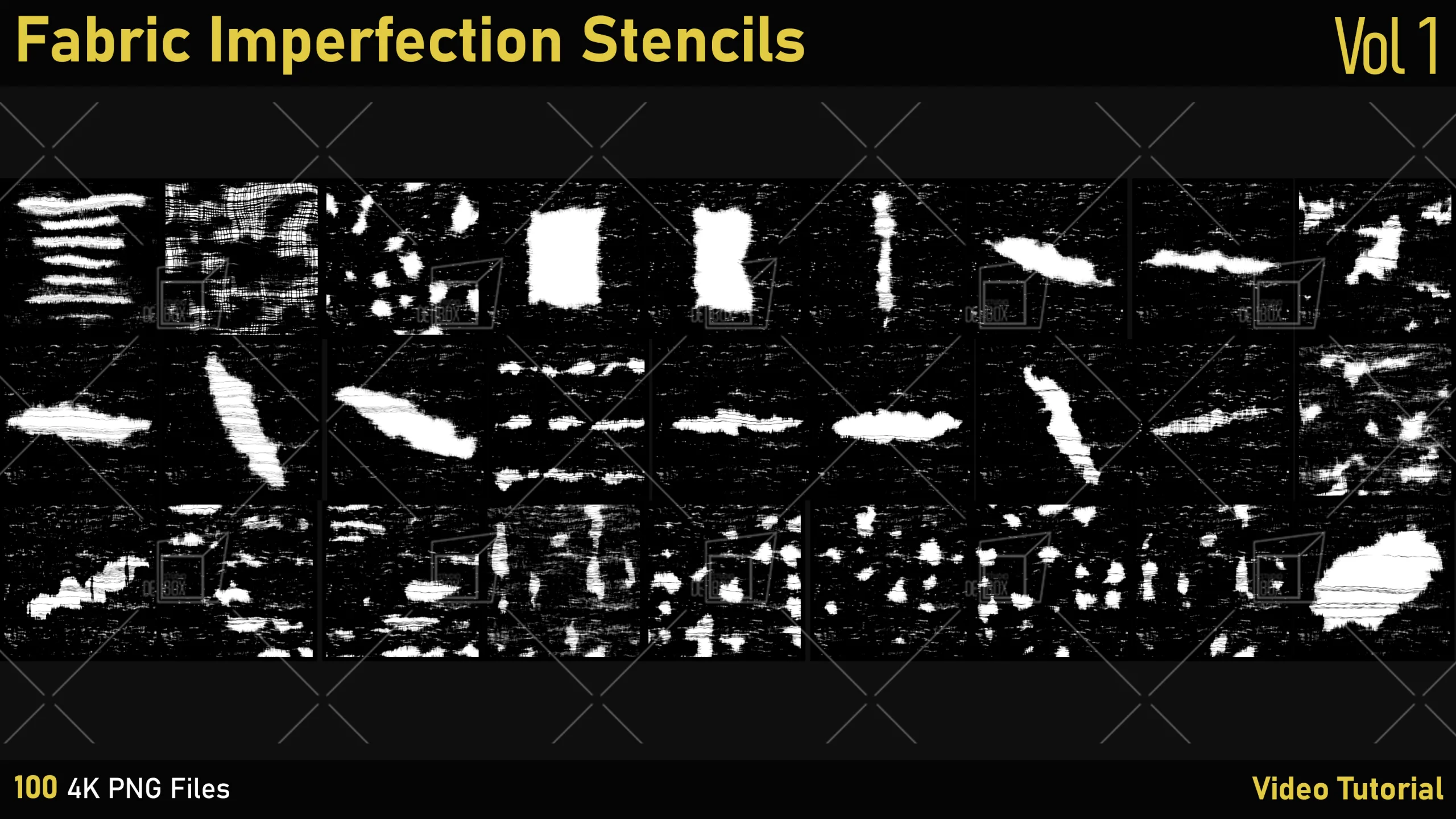 100 Fabric Imperfection Stencils-Vol1