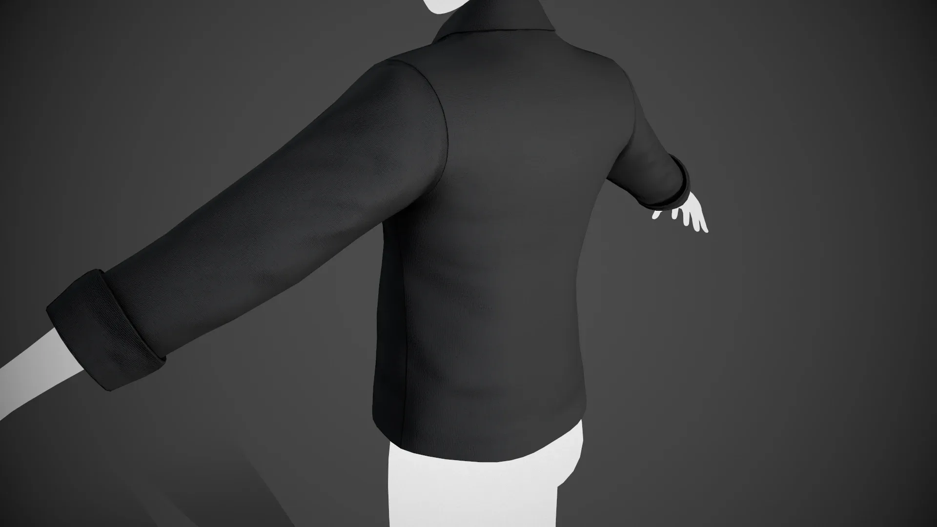 Black Open Front Shirt Style 1