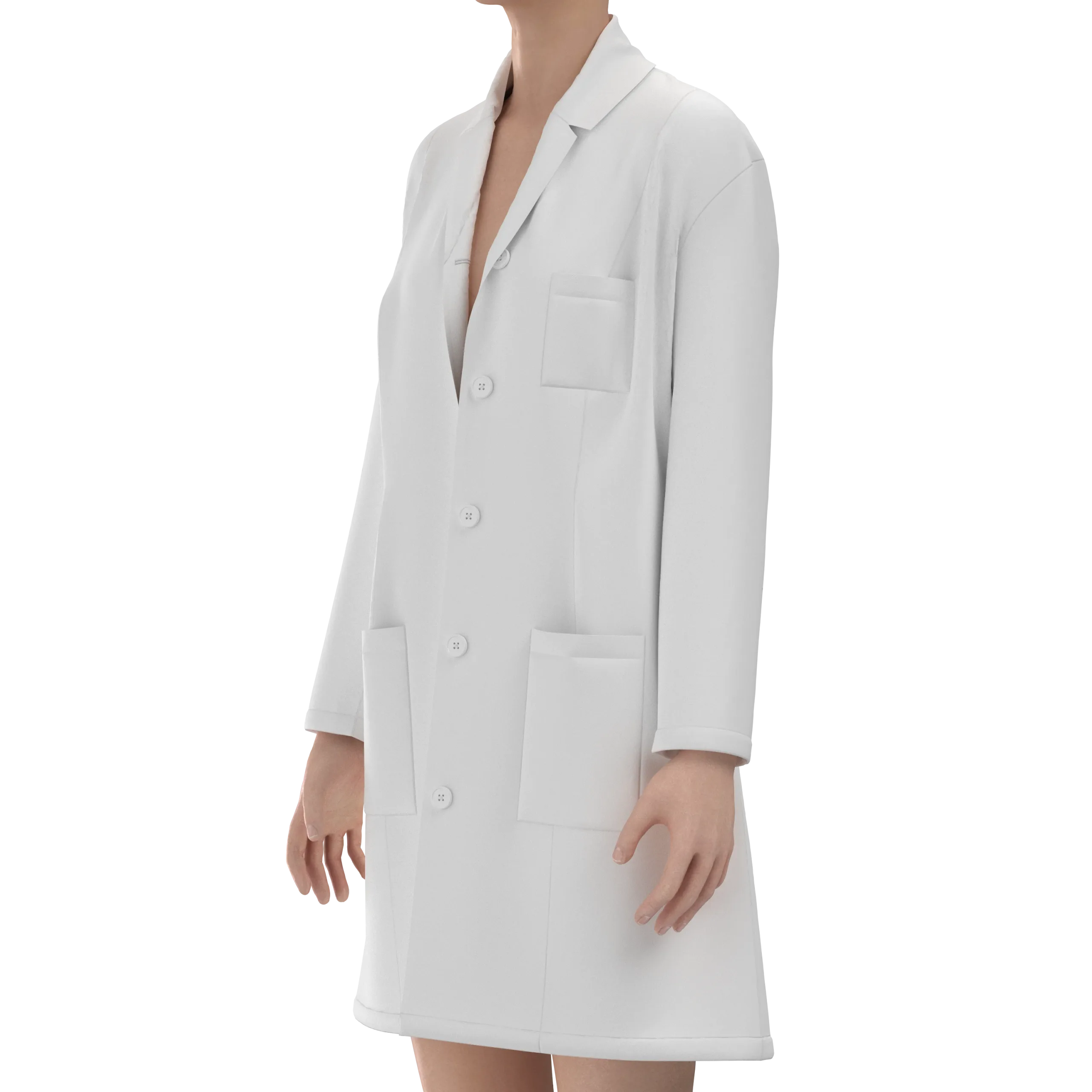 Female Doctor Apron, marvelous designer,clo3d