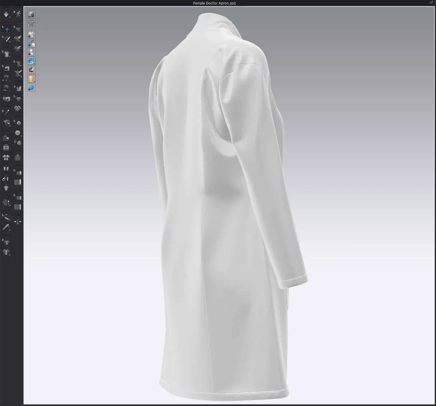 Female Doctor Apron, marvelous designer,clo3d