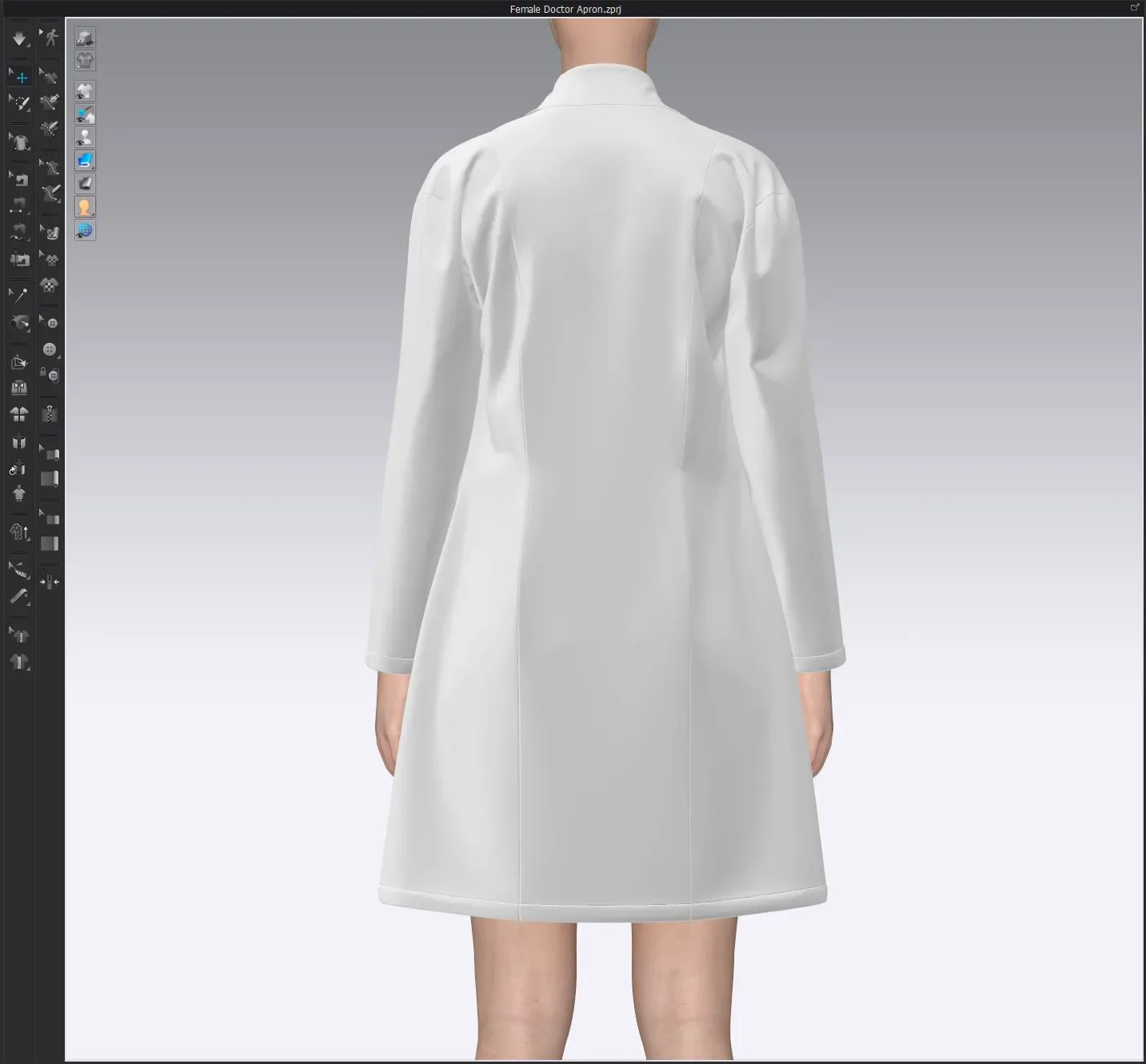 Female Doctor Apron, marvelous designer,clo3d