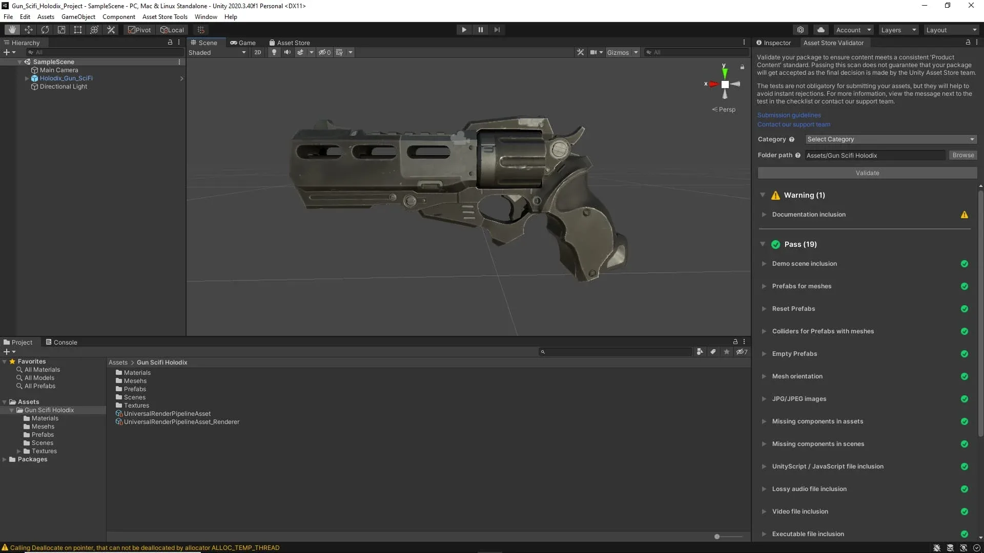 Gun Scifi Holodix - Game Ready