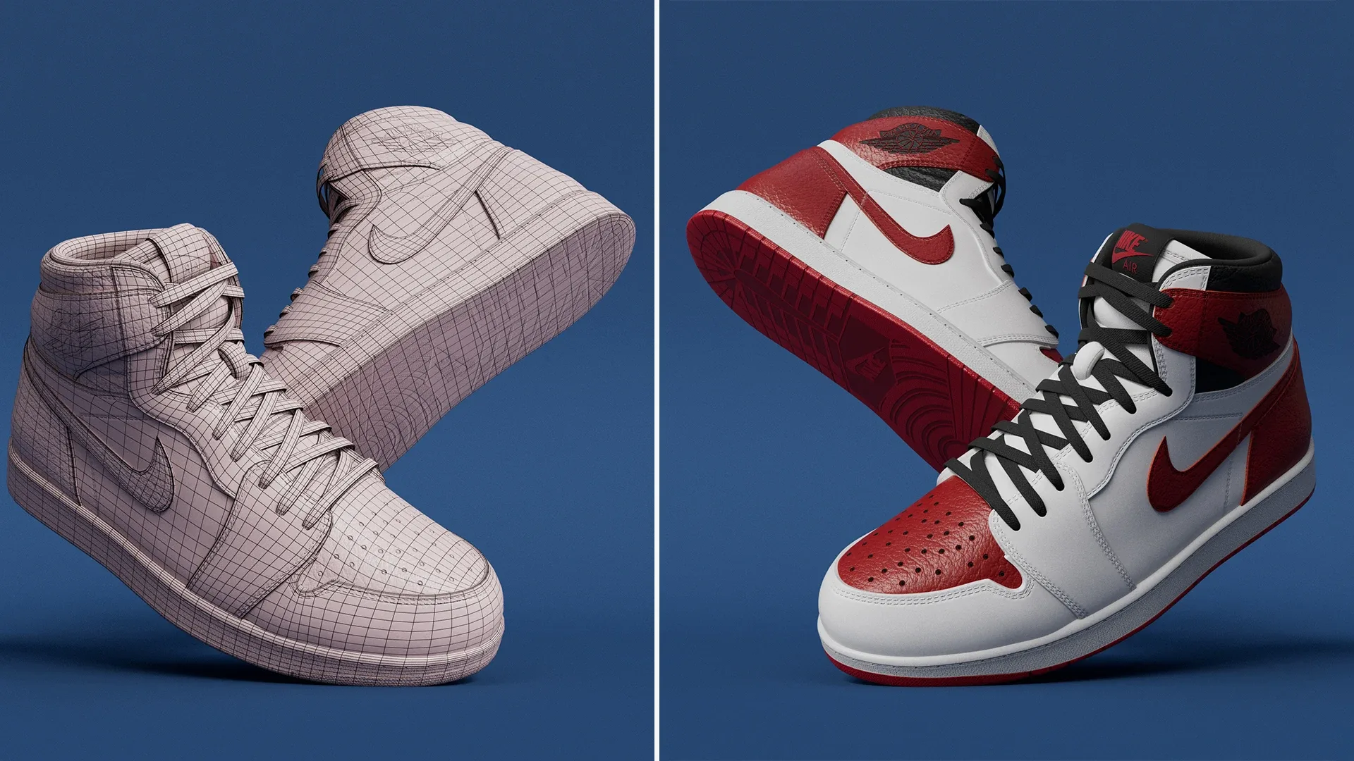 Model 3D Air Jordan 1 Retro High OG Red