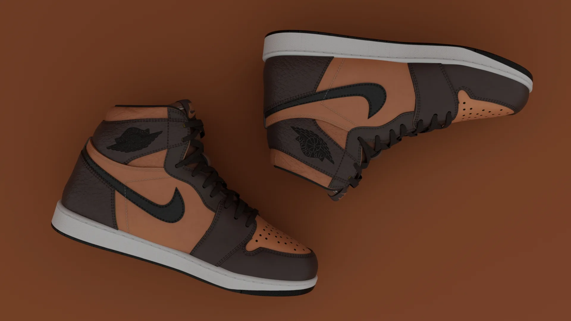 AirJordan 1 Retro HighOG Color Chocolate 3D model