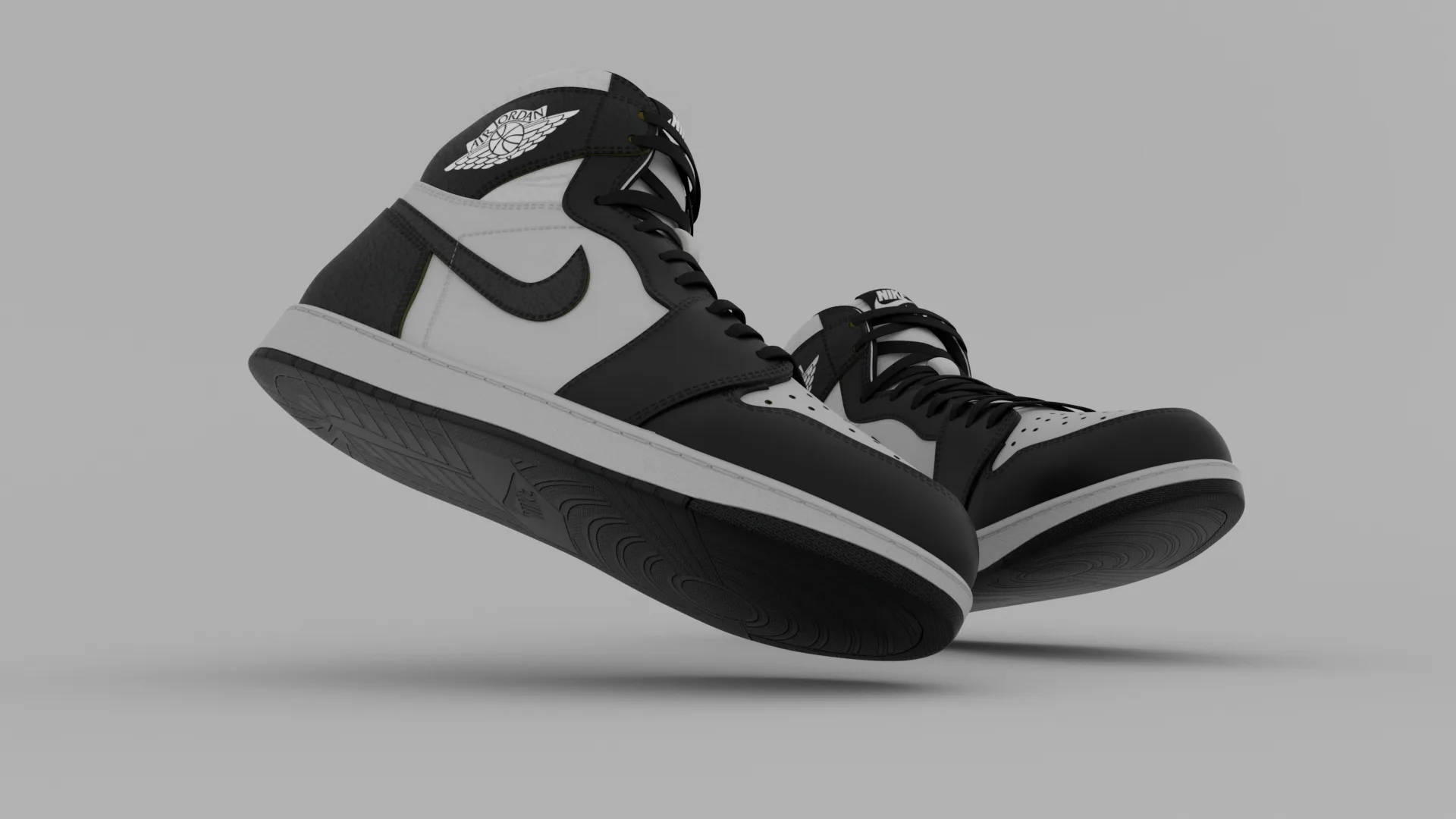 AirJordan 1 Retro HighOG Black White 3D model