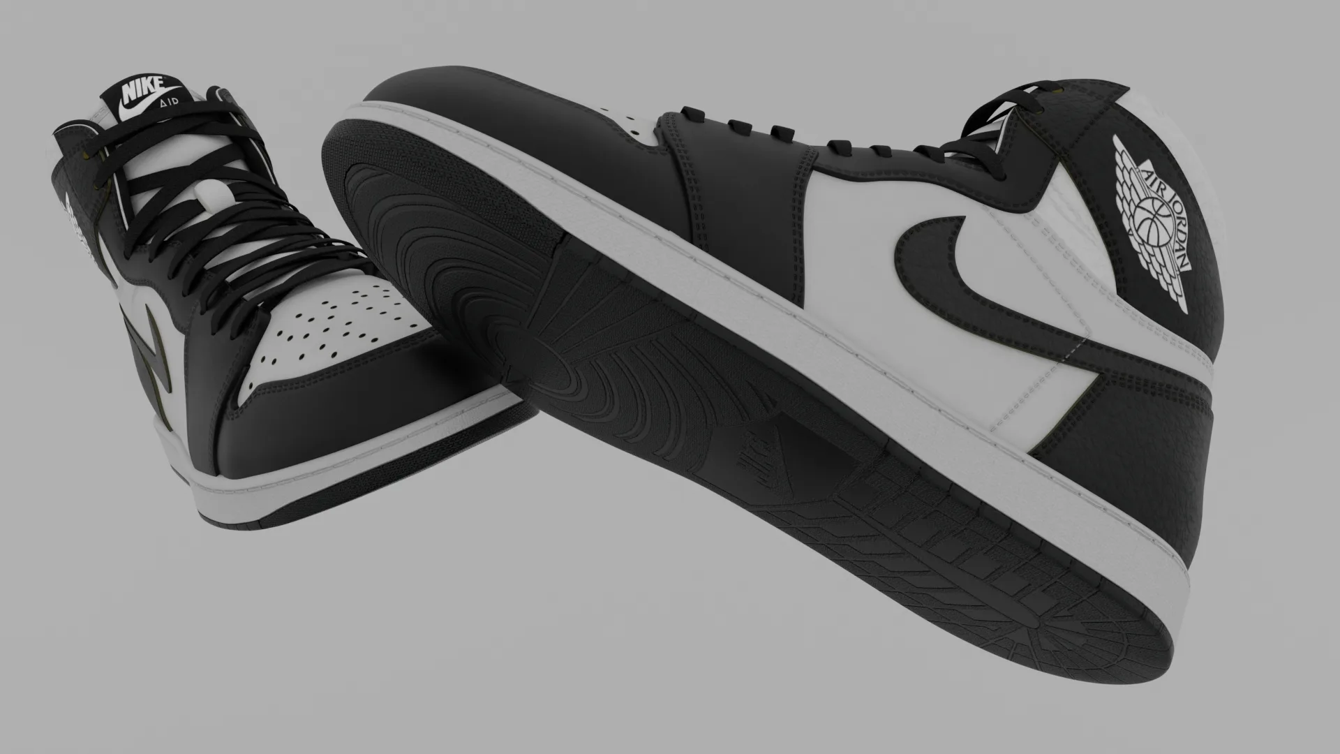 AirJordan 1 Retro HighOG Black White 3D model