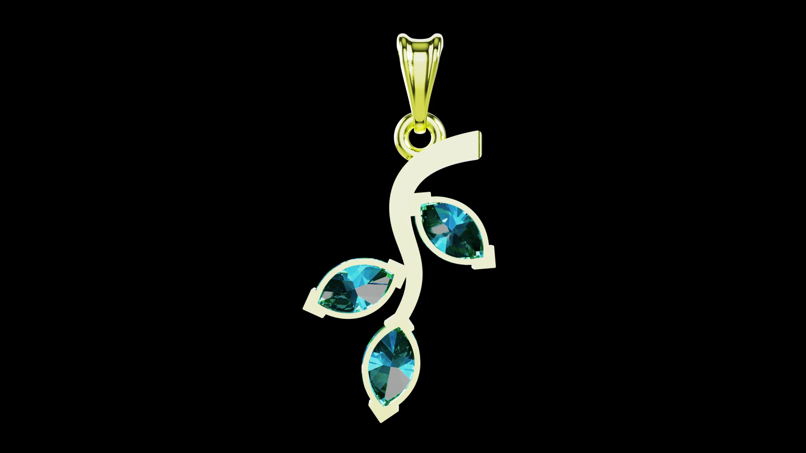 Twig marquise jewelry pendant