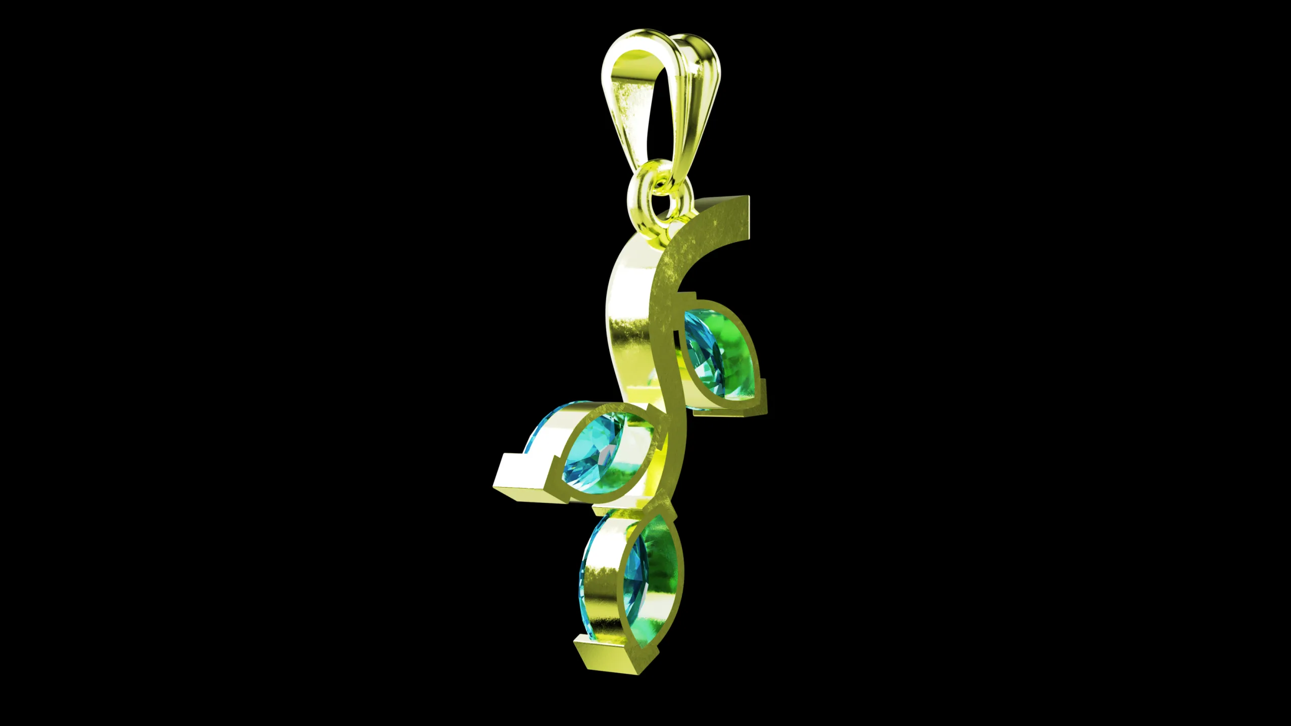 Twig marquise jewelry pendant