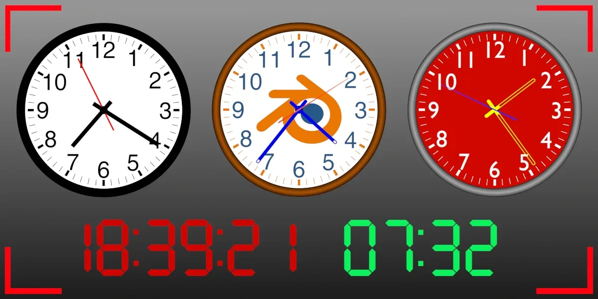 Procedural clocks for Blender