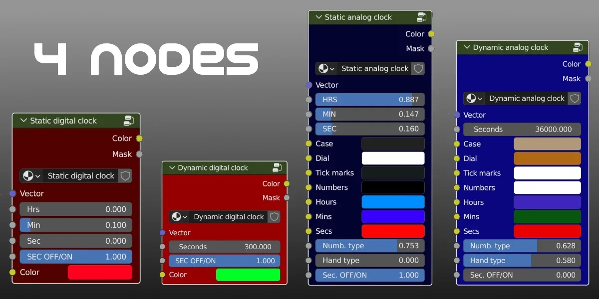 Procedural clocks for Blender