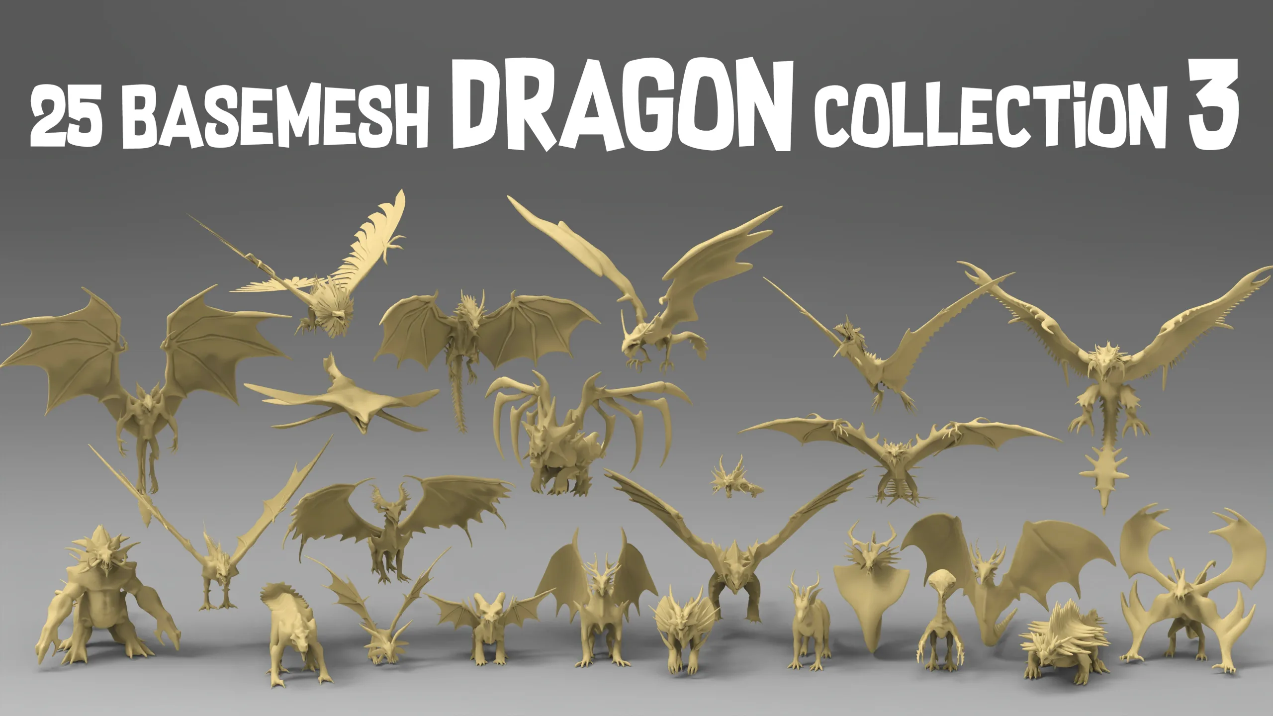 25 basemesh dragon collection 3