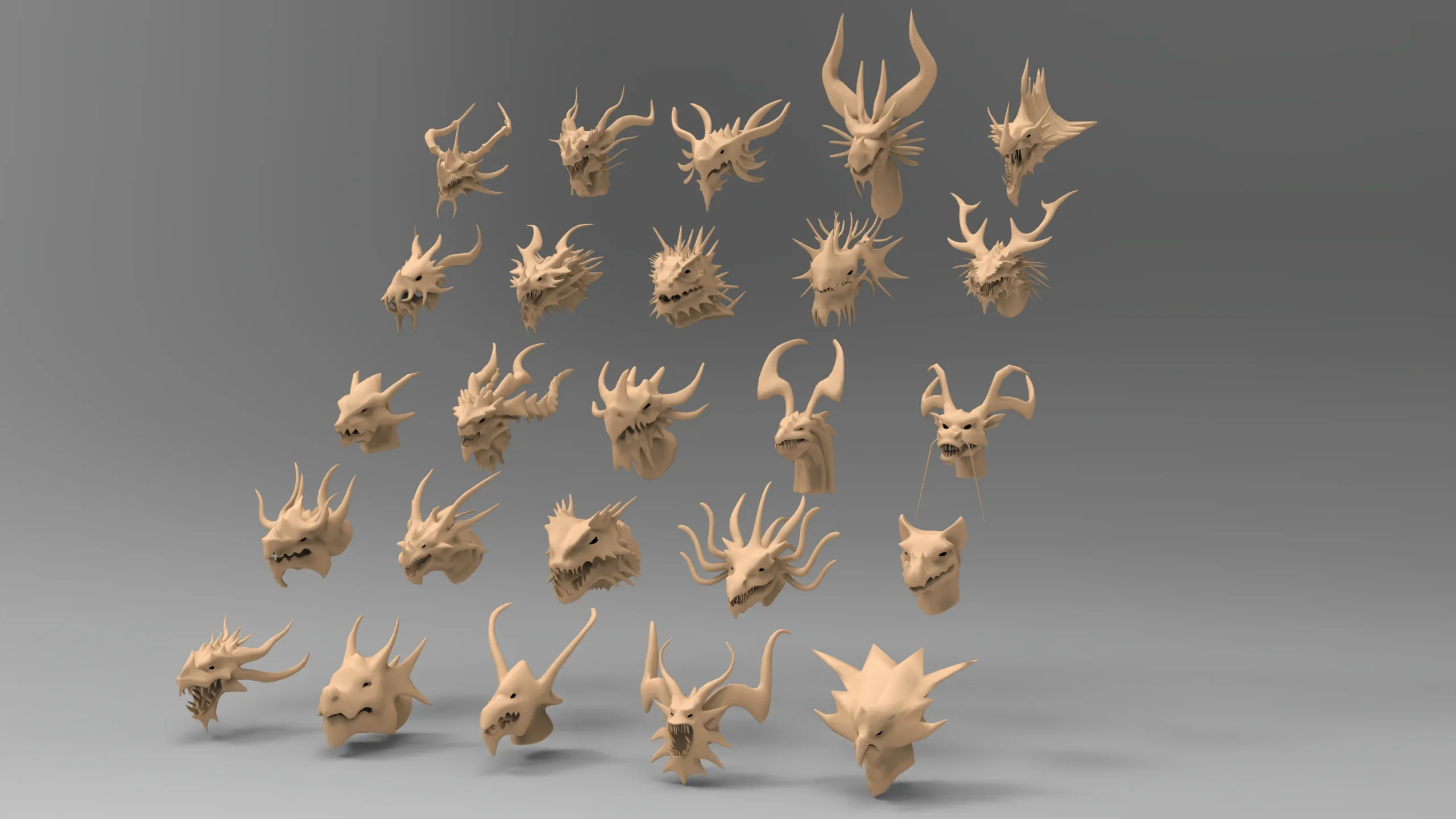 25 basemesh dragon head collection