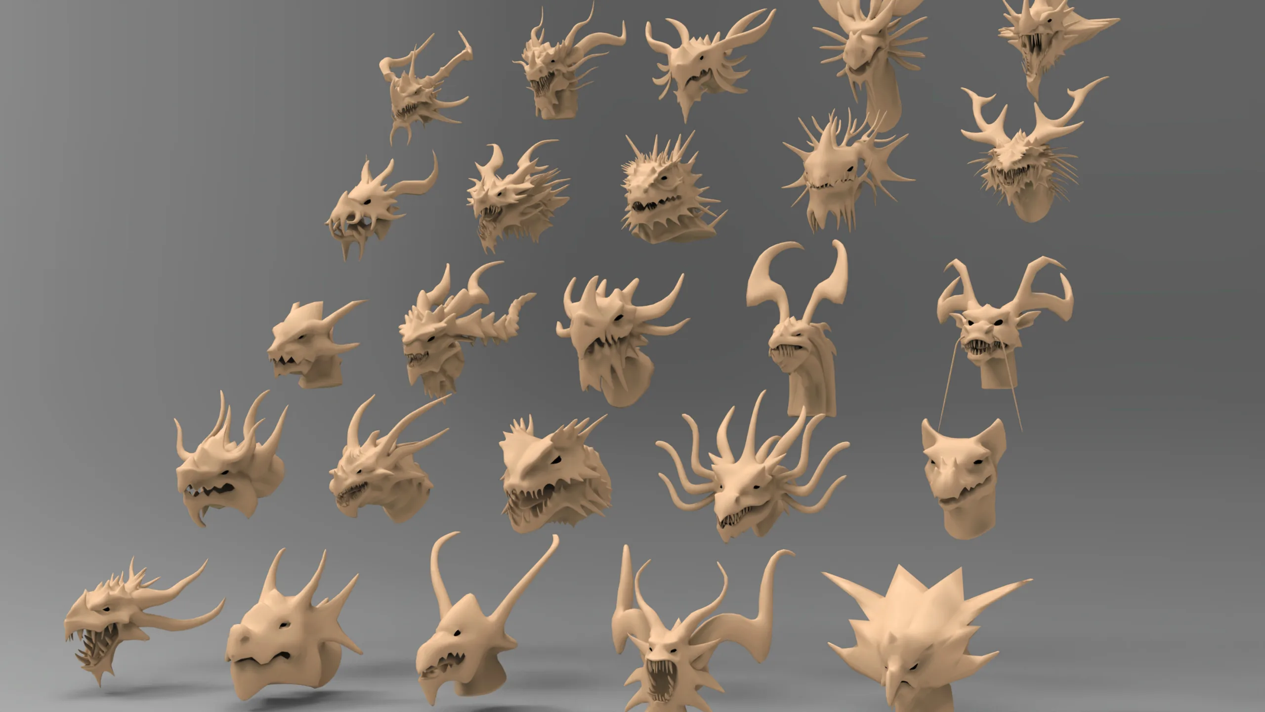 25 basemesh dragon head collection