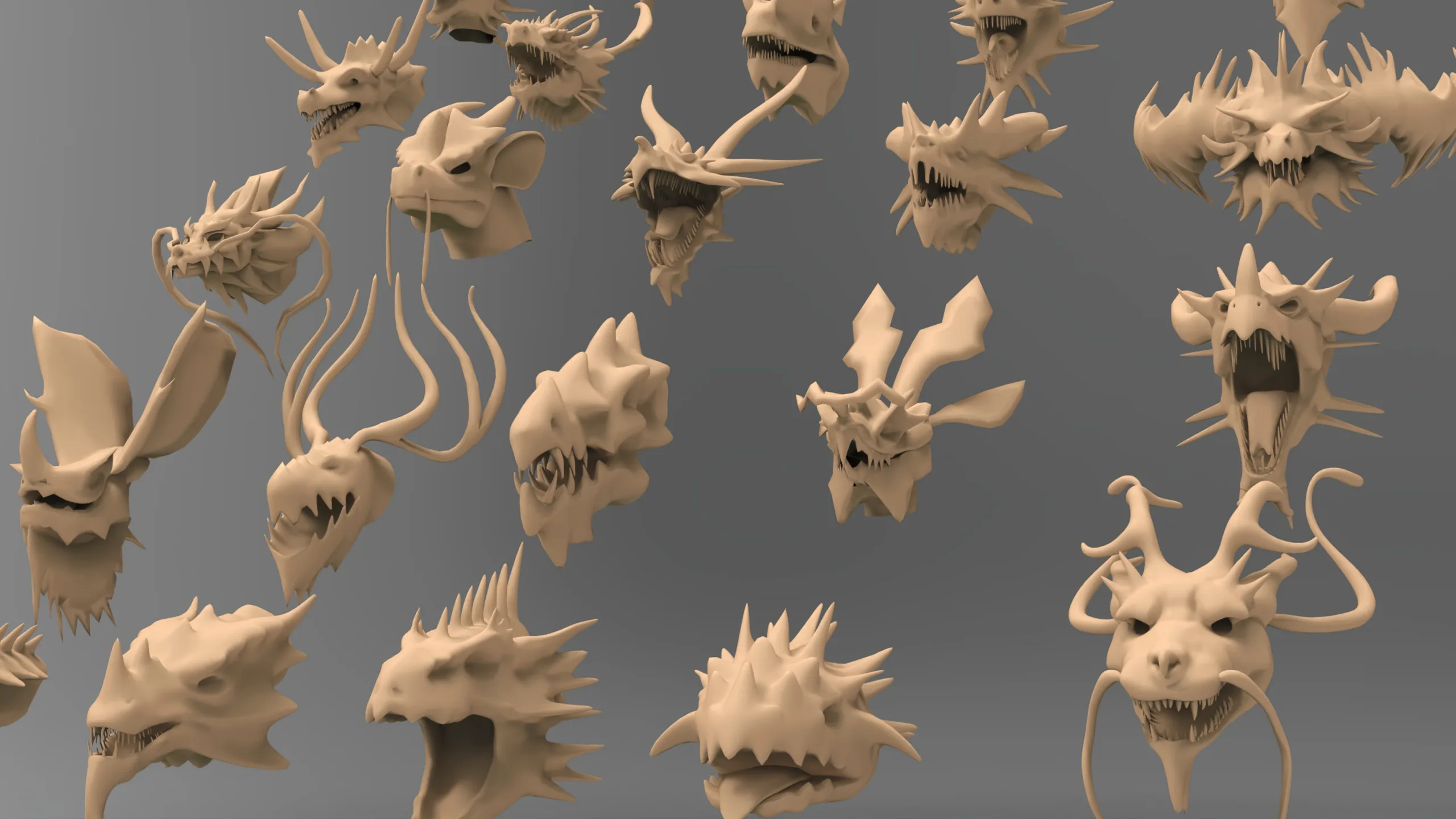 25 basemesh dragon head collection 2