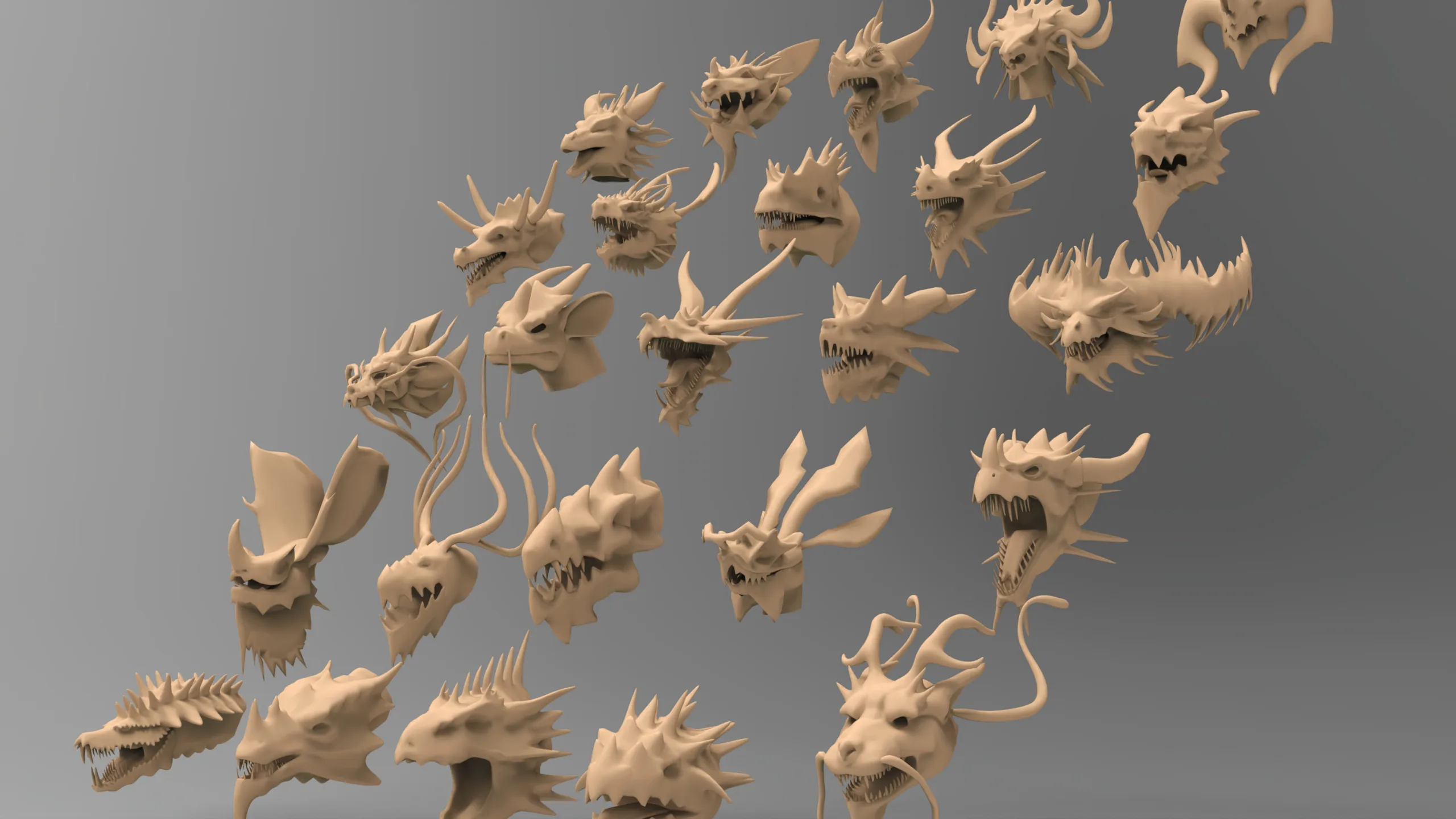 25 basemesh dragon head collection 2