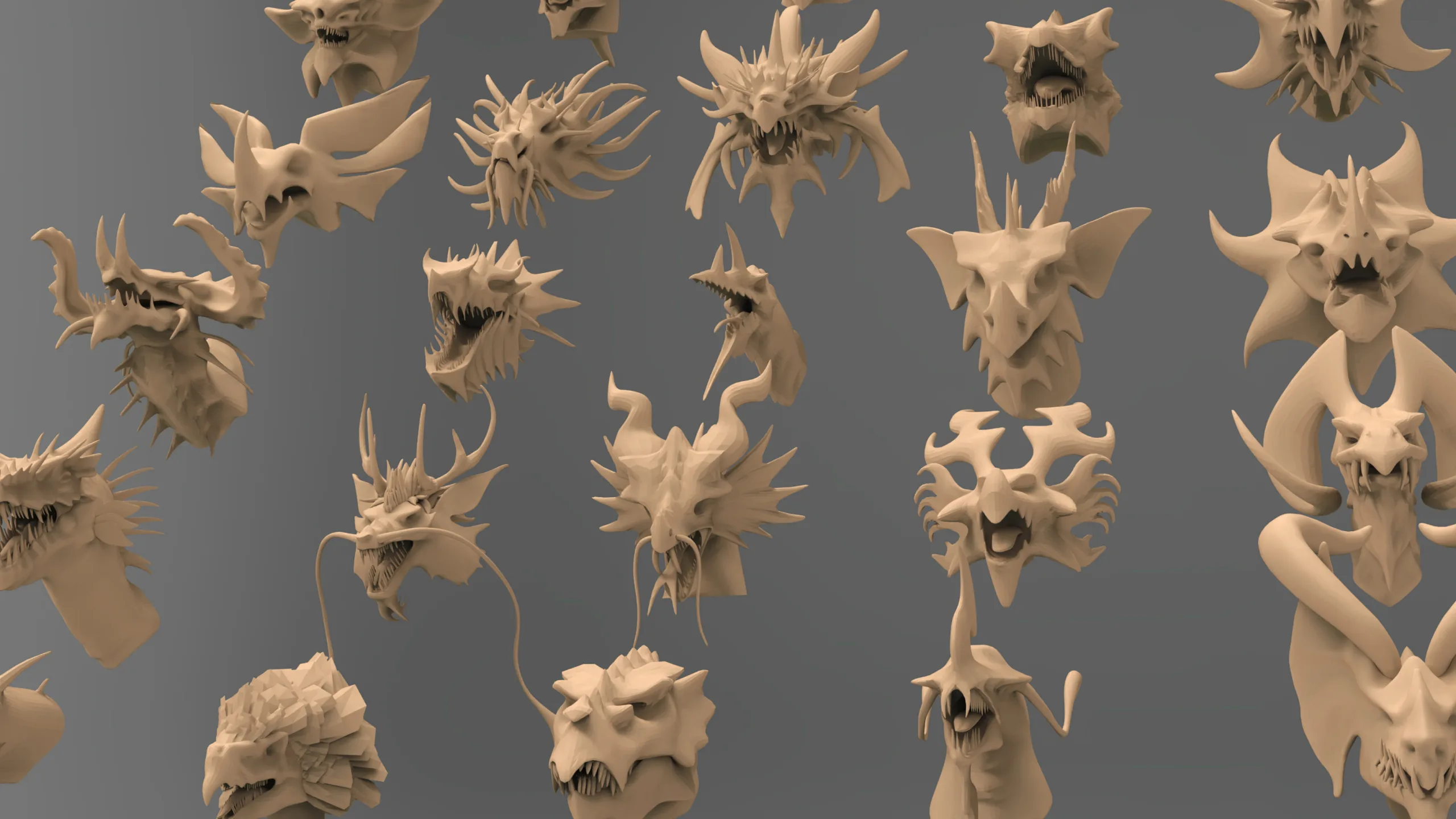 25 basemesh dragon head collection 3