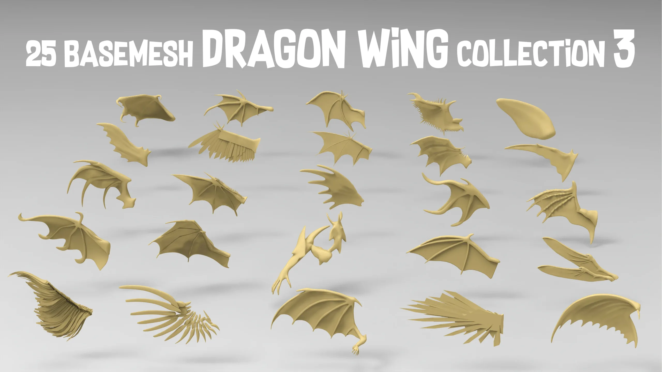 25 basemesh dragon wing collection 3