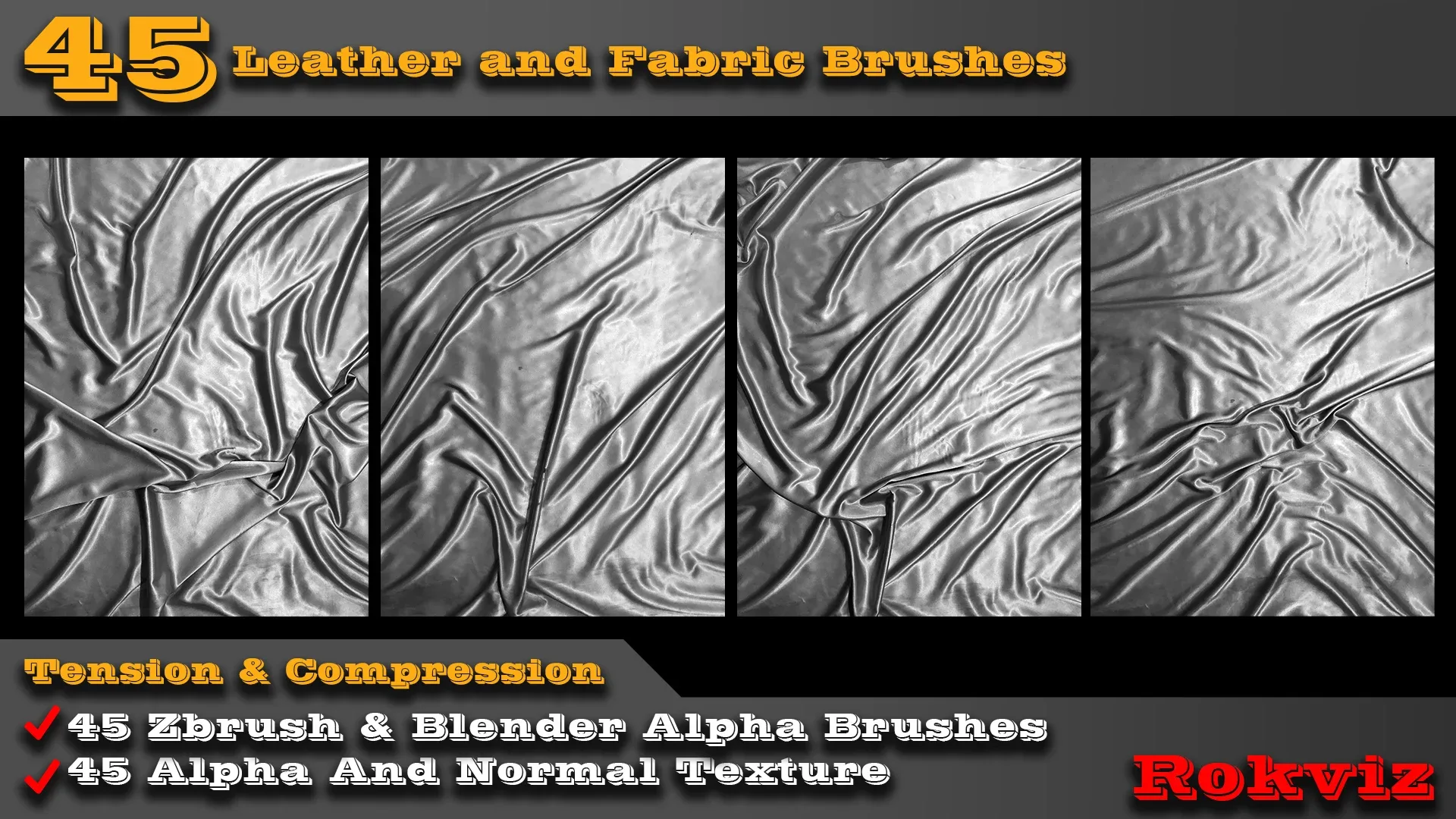 45 Fabric And Leather Brushes + Alpha And Normal Texture