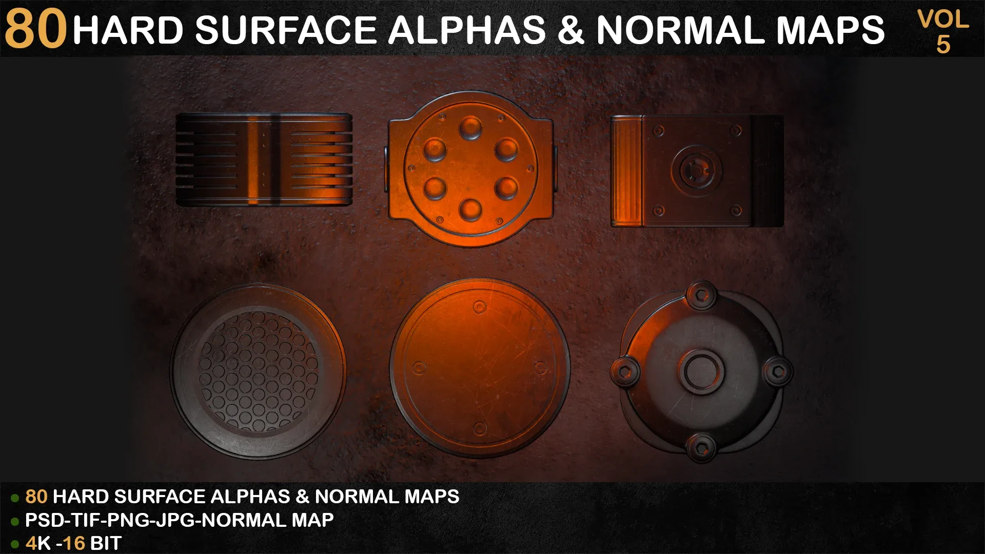 80 HARD SURFACE ALPHAS & NORMAL MAPS-VOL 5