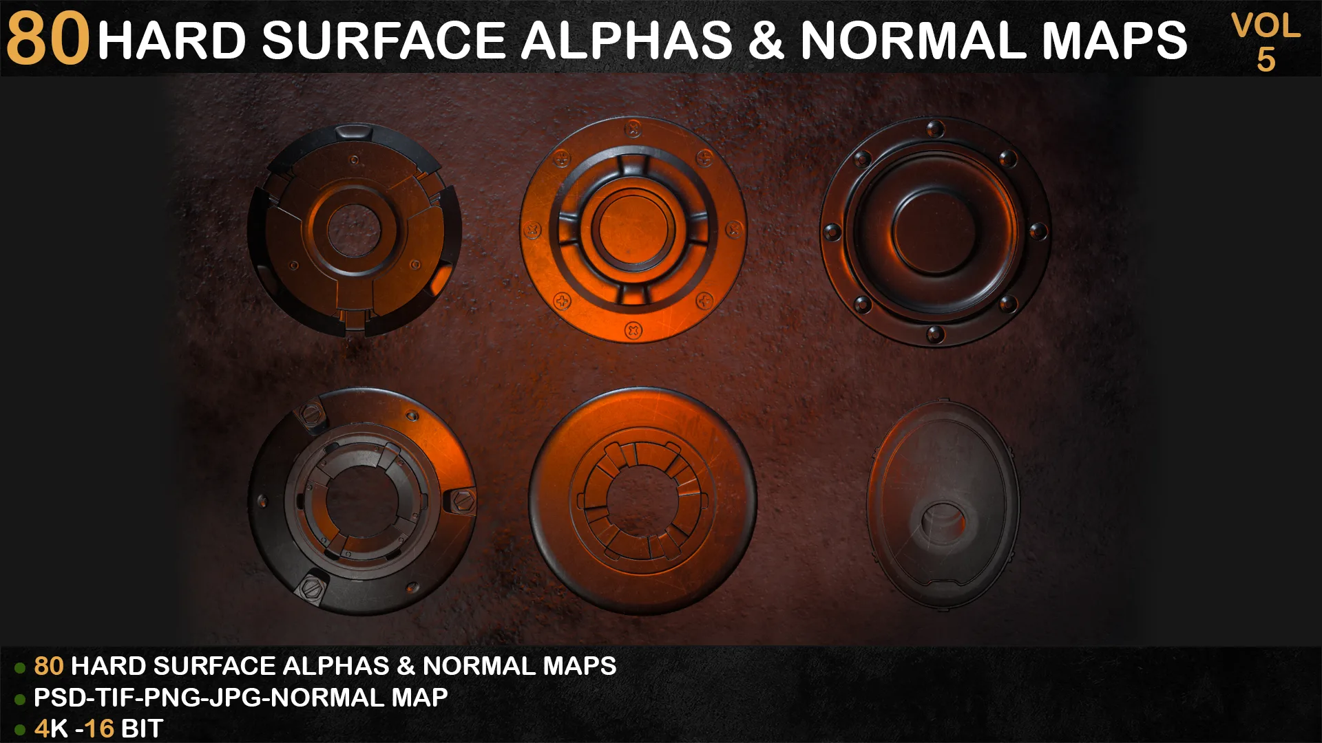 80 HARD SURFACE ALPHAS & NORMAL MAPS-VOL 5