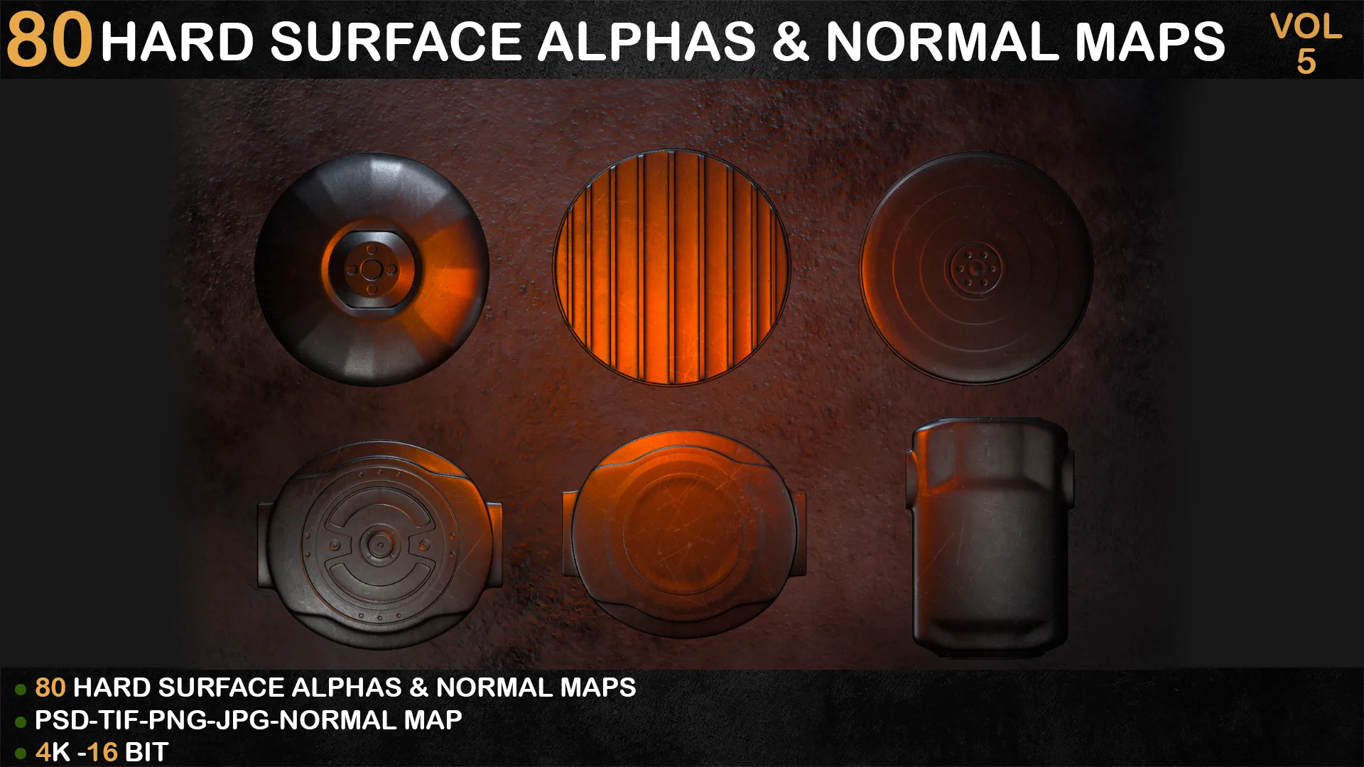 80 HARD SURFACE ALPHAS & NORMAL MAPS-VOL 5