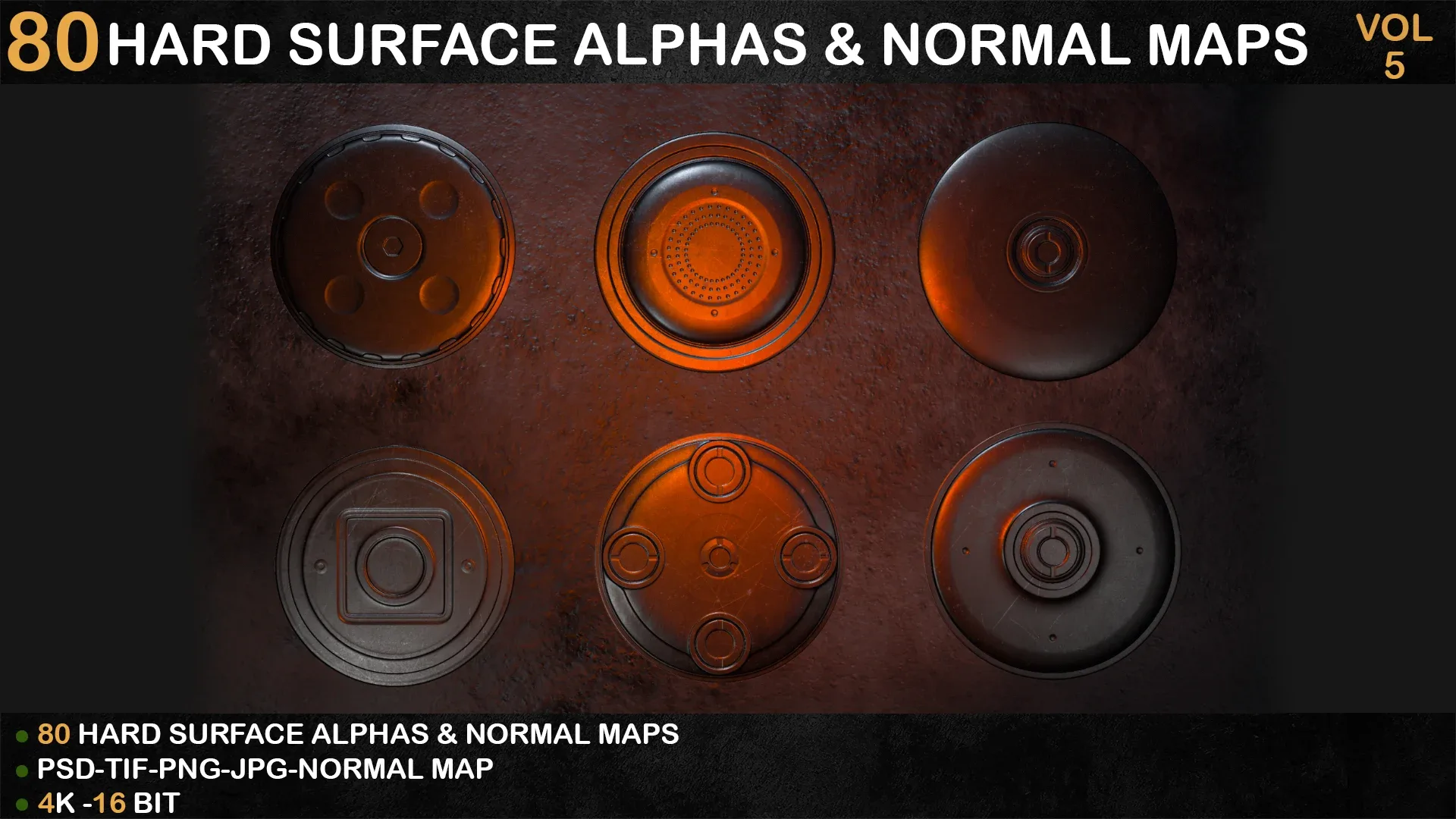 80 HARD SURFACE ALPHAS & NORMAL MAPS-VOL 5