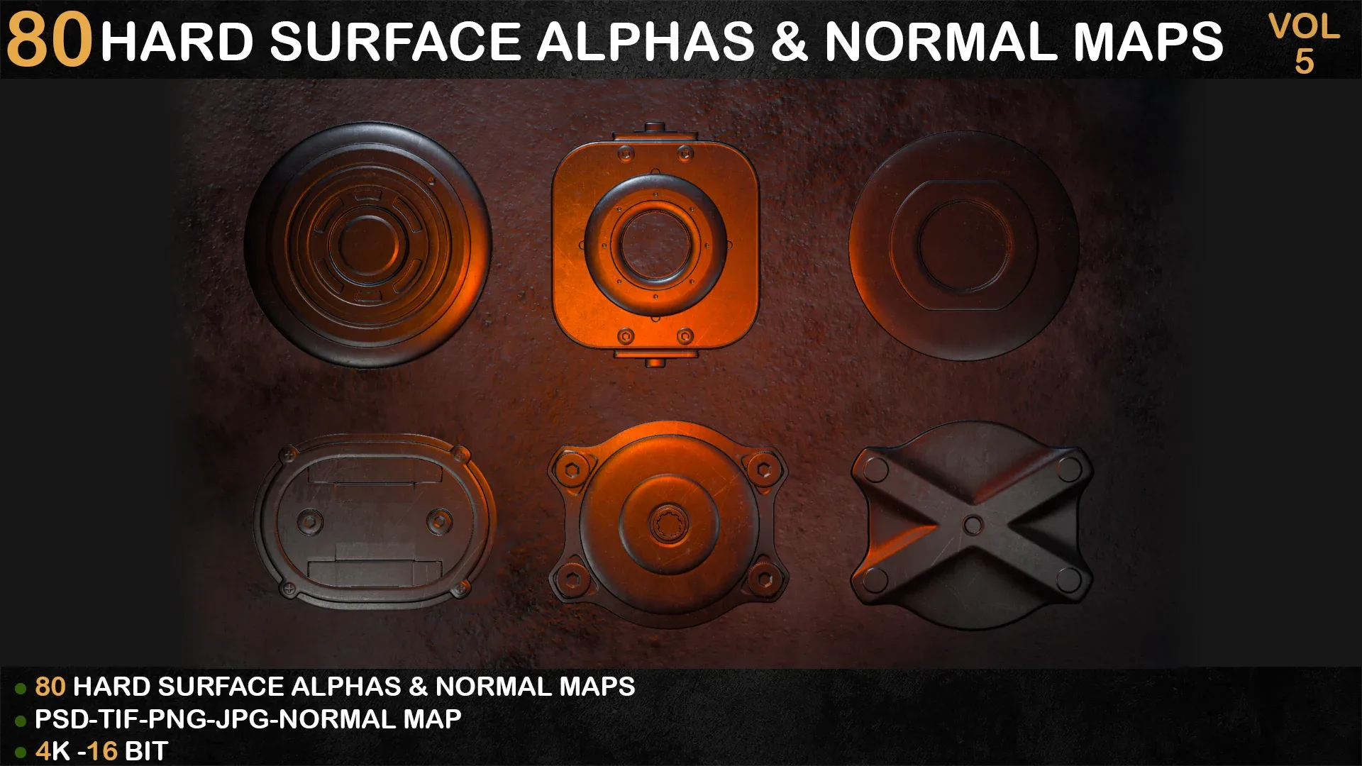 80 HARD SURFACE ALPHAS & NORMAL MAPS-VOL 5