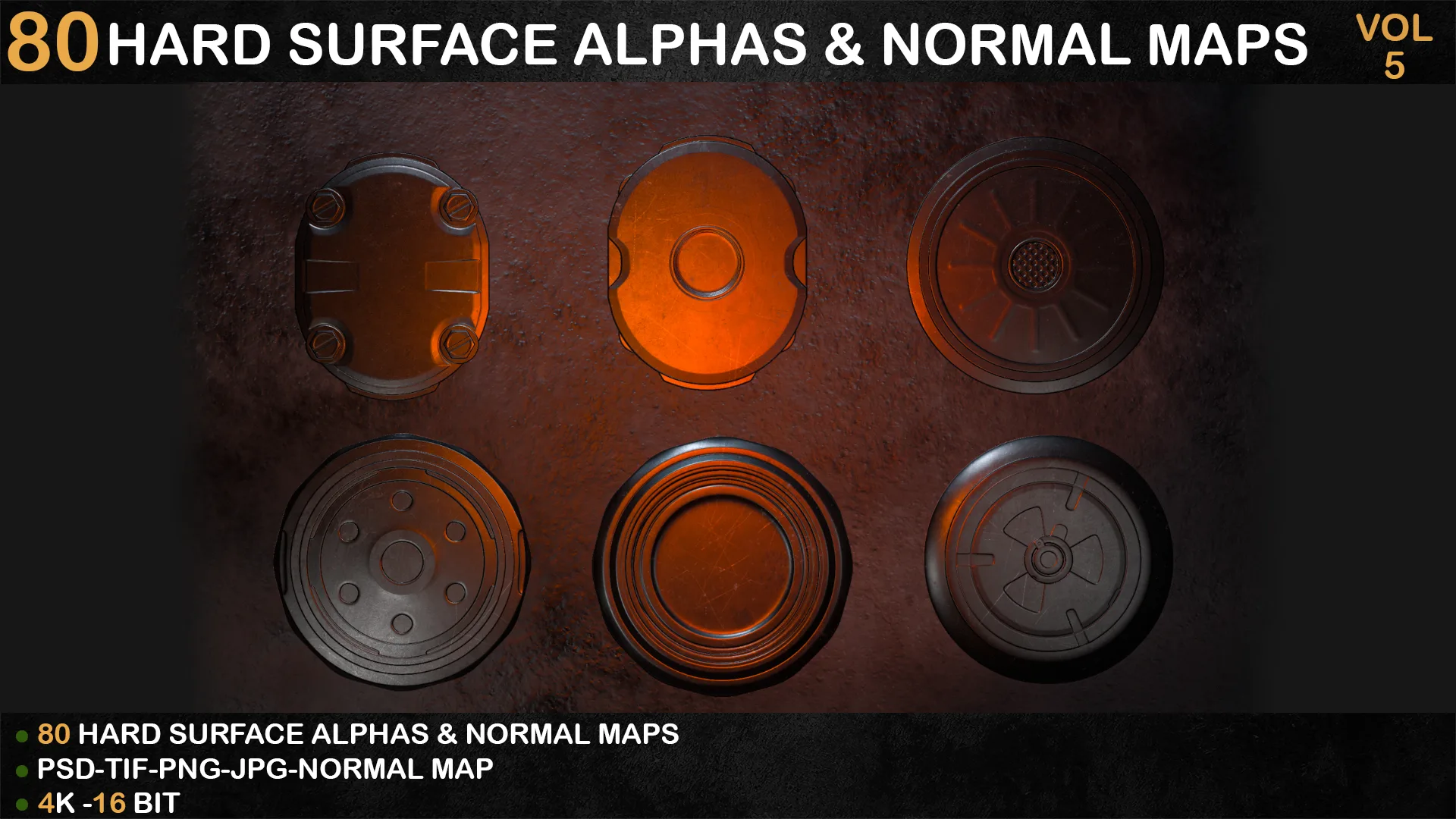 80 HARD SURFACE ALPHAS & NORMAL MAPS-VOL 5