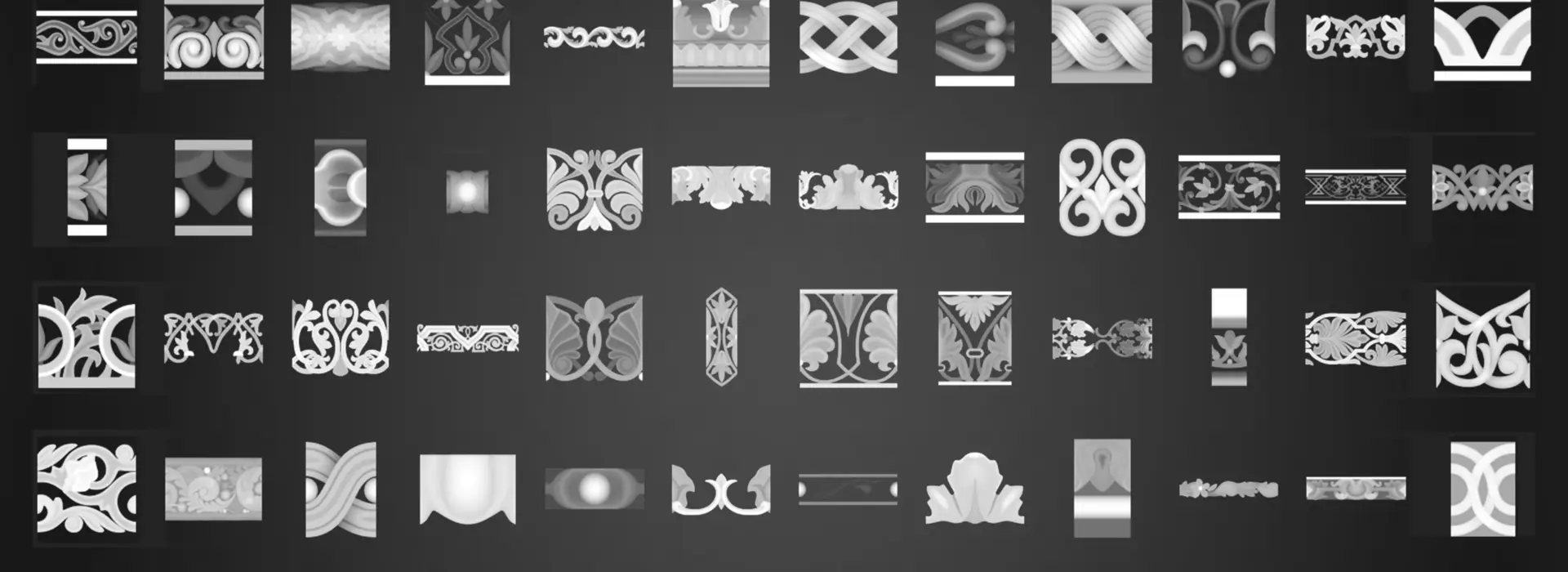 60 Ornaments Trim Brush + 3D model FlippedNormals