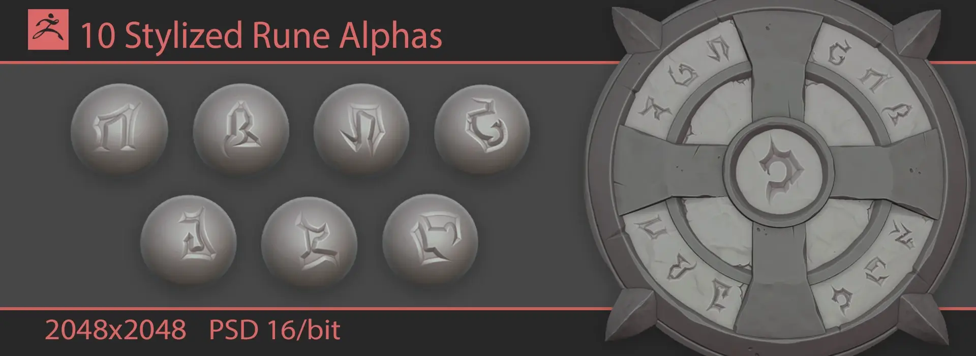 Stylized Rune Alphas - FlippedNormals