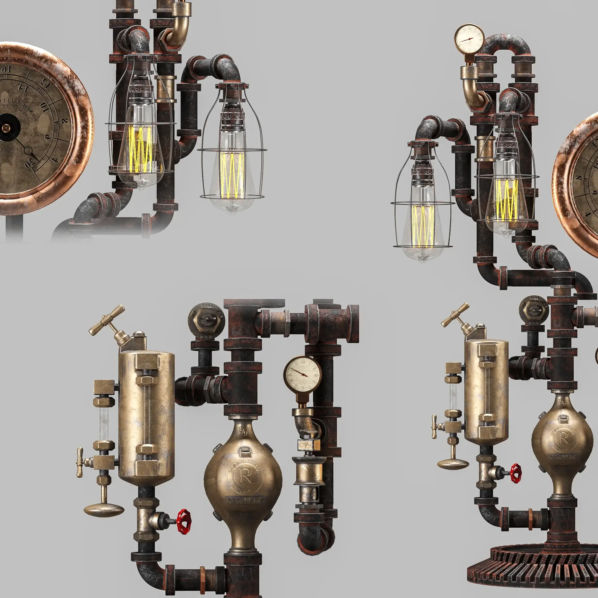 Steam Gauge Lamp by Machineagelamps FlippedNormals