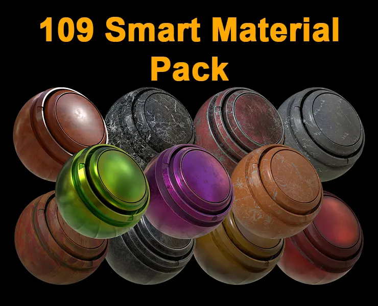 109 Pcs Real Smart Material Mega Pack // High Quality Substance Painter