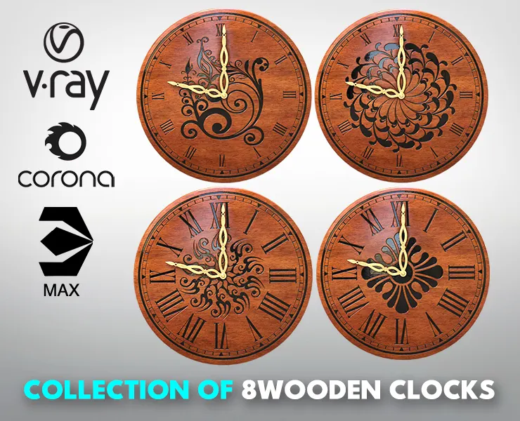 Collection of Wooden Clocks