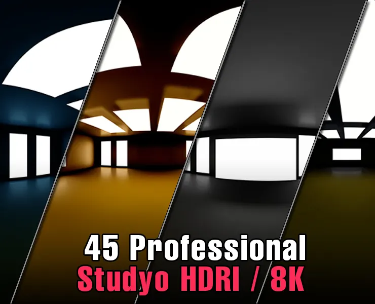 45 High Resolution Professional Studyo HDRI / 8K