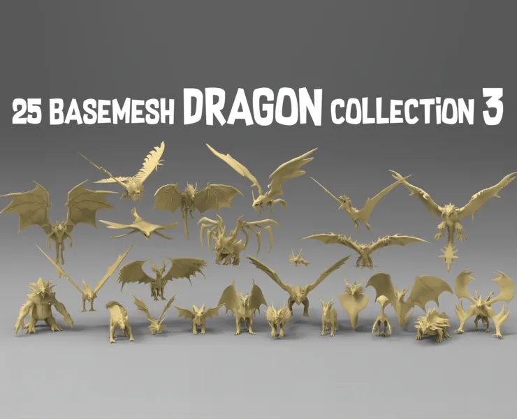 25 basemesh dragon collection 3