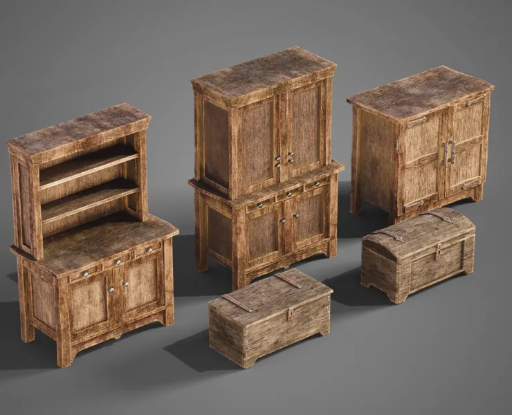 Medieval cabinets and chests